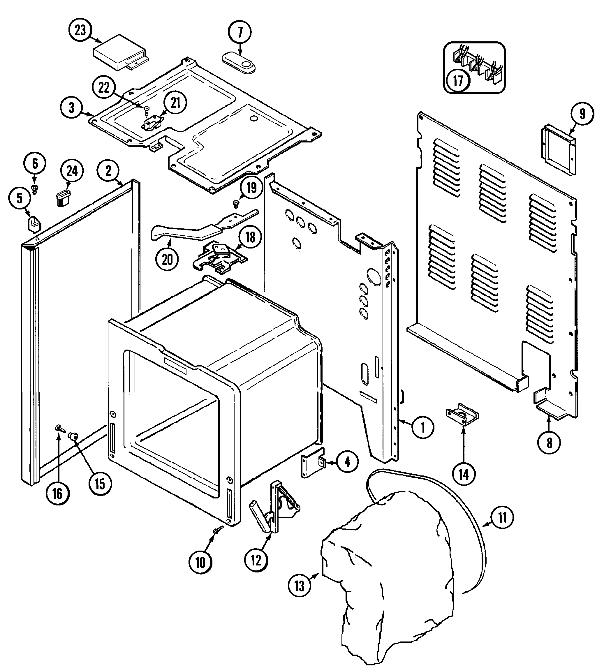 Maytag MER5530AAH body diagram