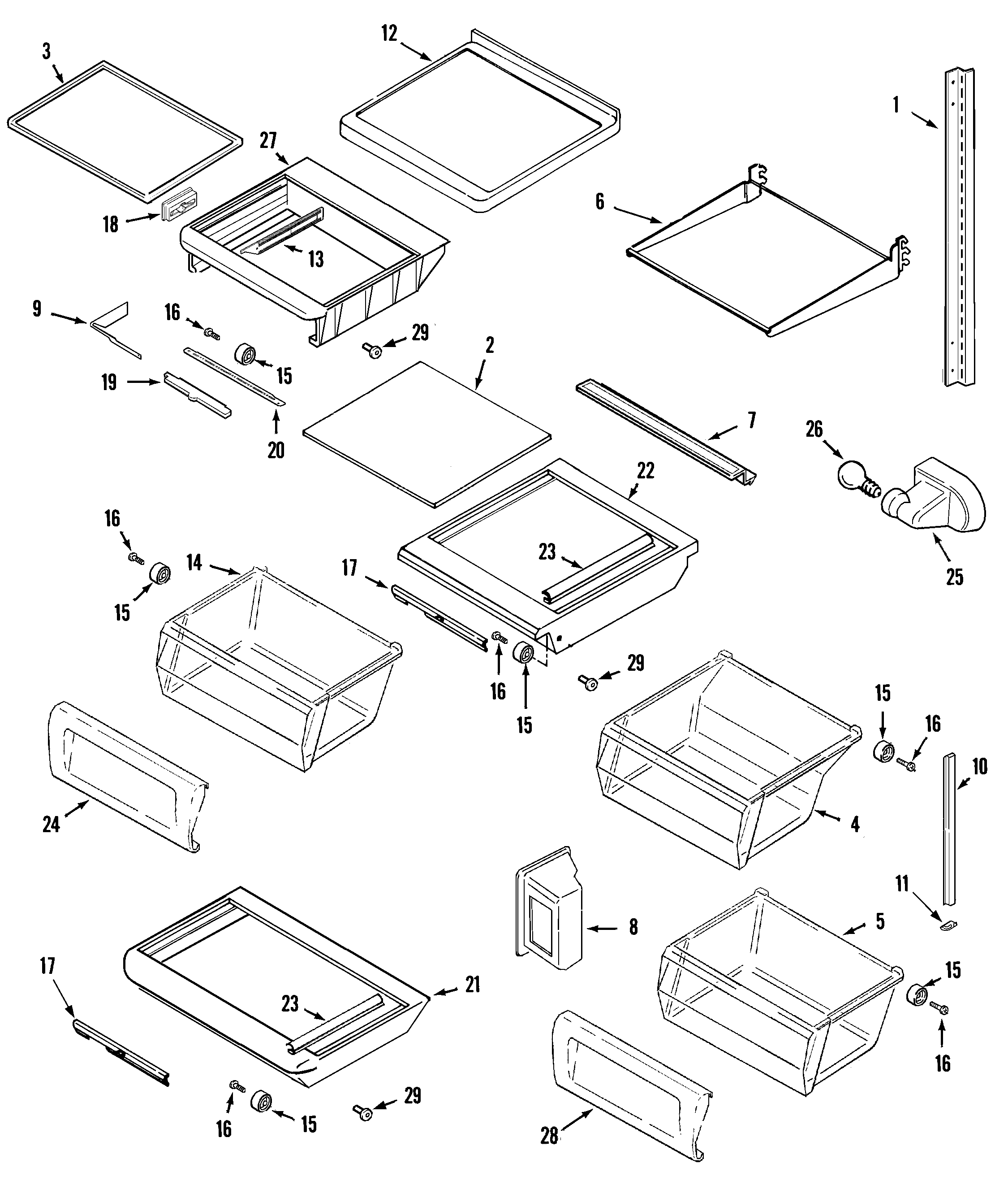 Maytag GC2227CDFW shelves & accessories diagram