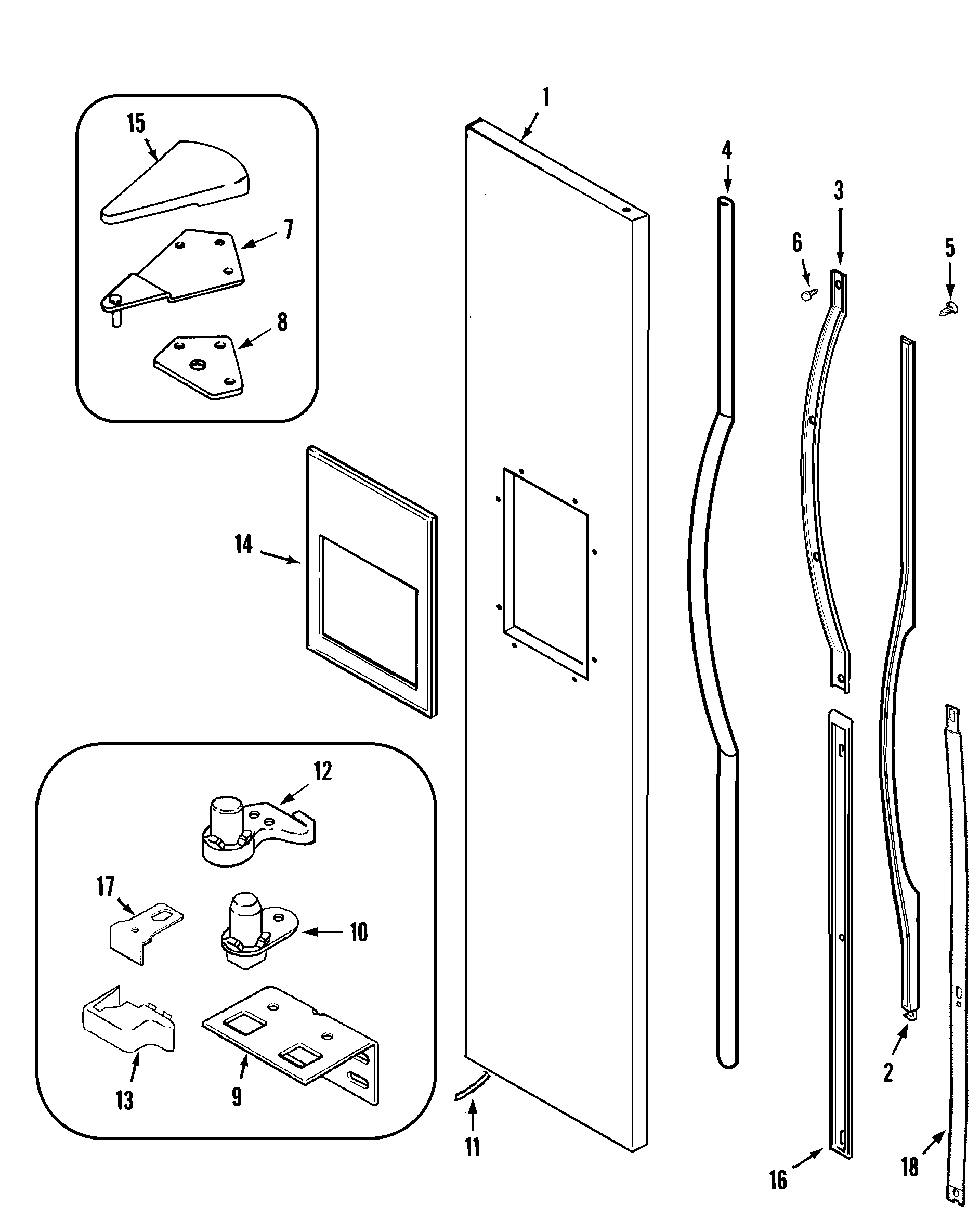 Maytag GC2227CDFW freezer outer door diagram