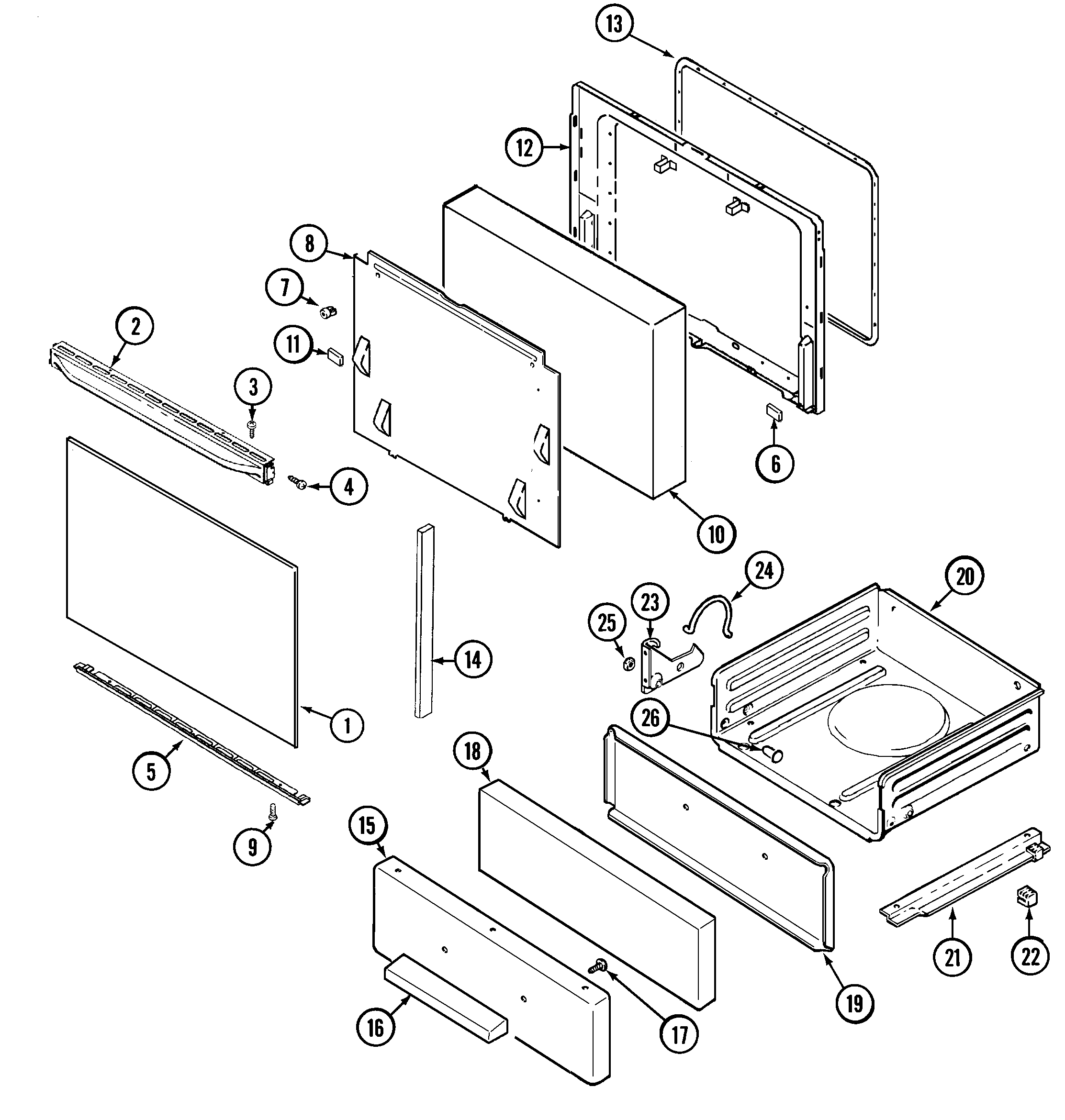 Magic Chef 3100SPA-K door/drawer (3100sp*,3100sp*-k) diagram