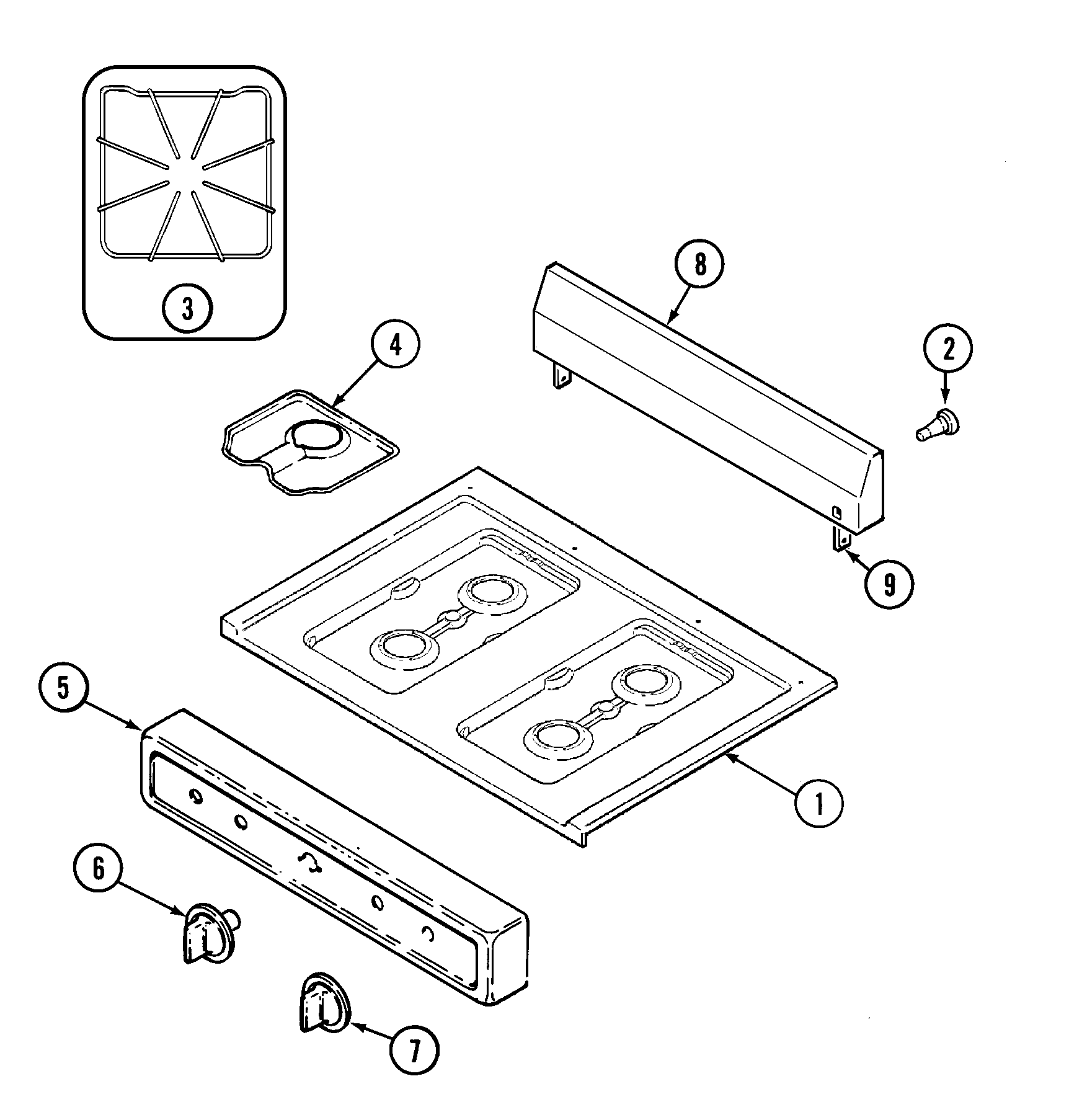 Magic Chef 3100PPW-K top assembly (3100pp*,3100pp*-k) diagram