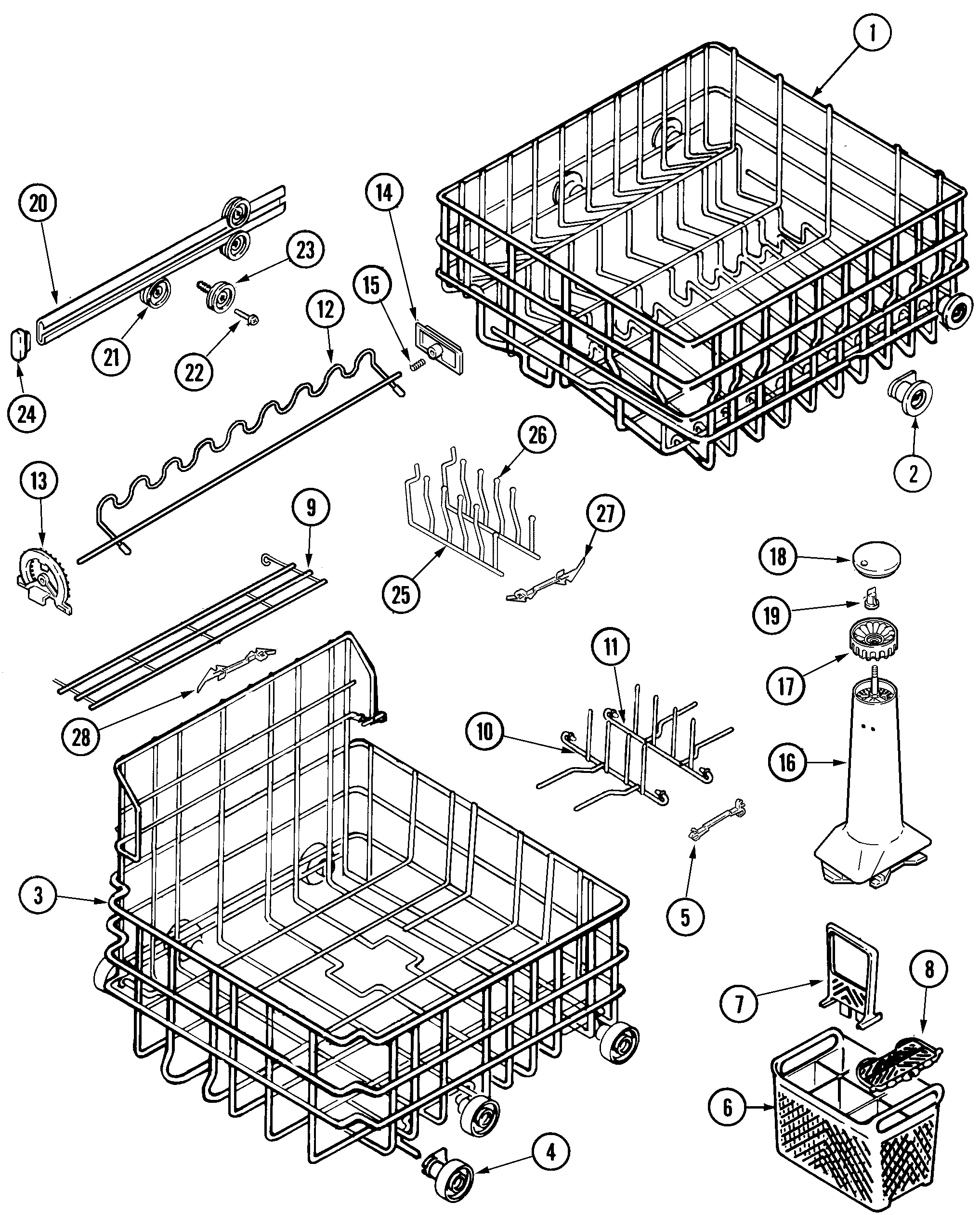 Maytag DWU9302AAB track & rack assembly diagram