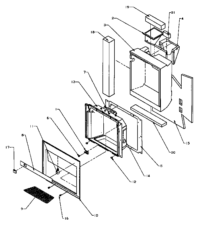 Amana SSD25N5L-P1178903WL ice and water cavity diagram