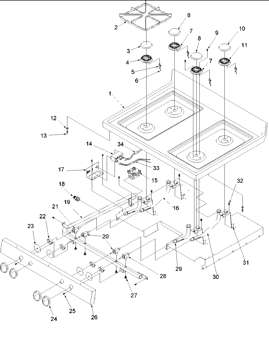 Amana ARG7303WW-P1143379NWW main top diagram