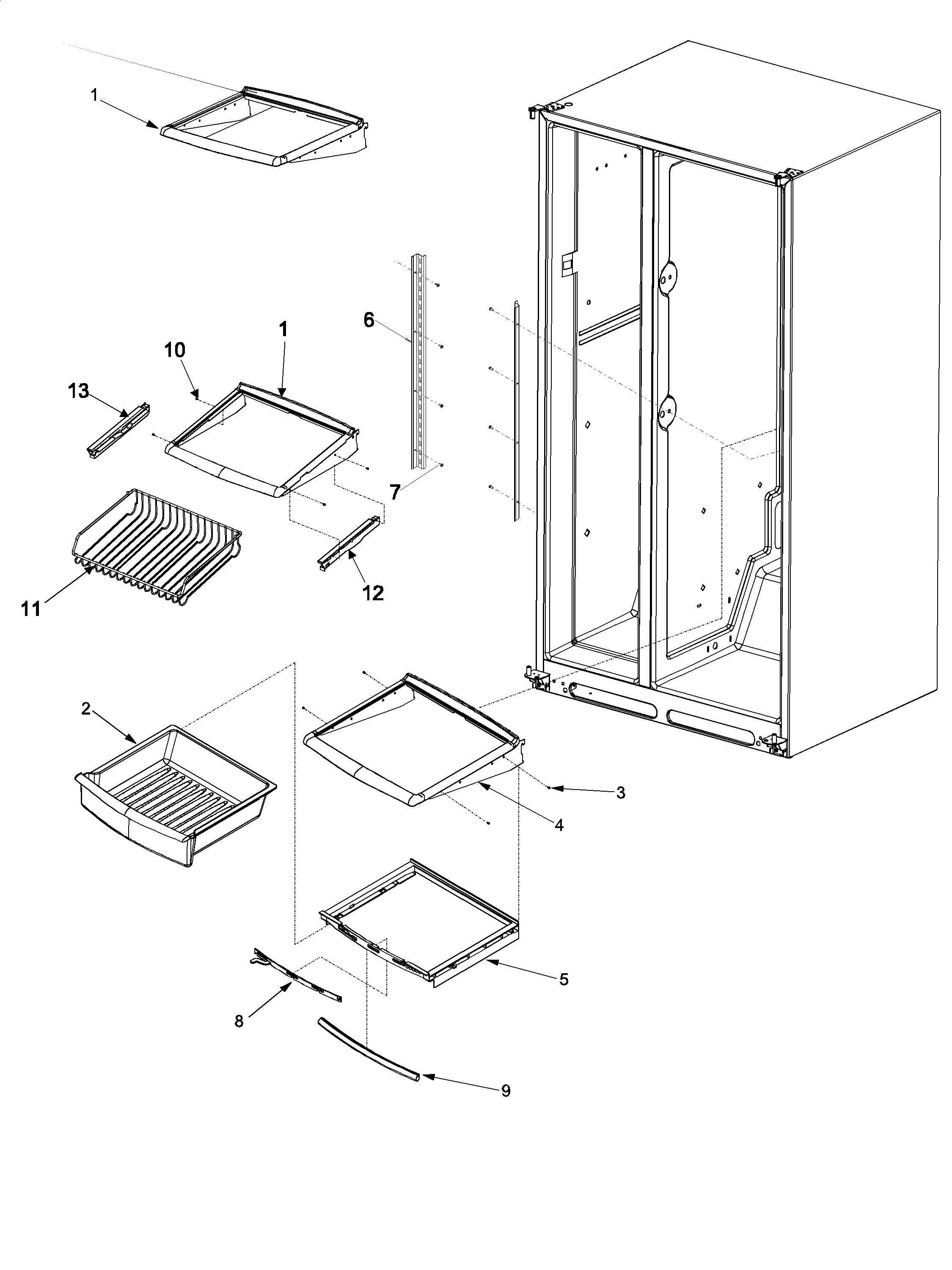 Jenn-Air JC2228HEHB-PJC2228HHB deli and ref shelf diagram