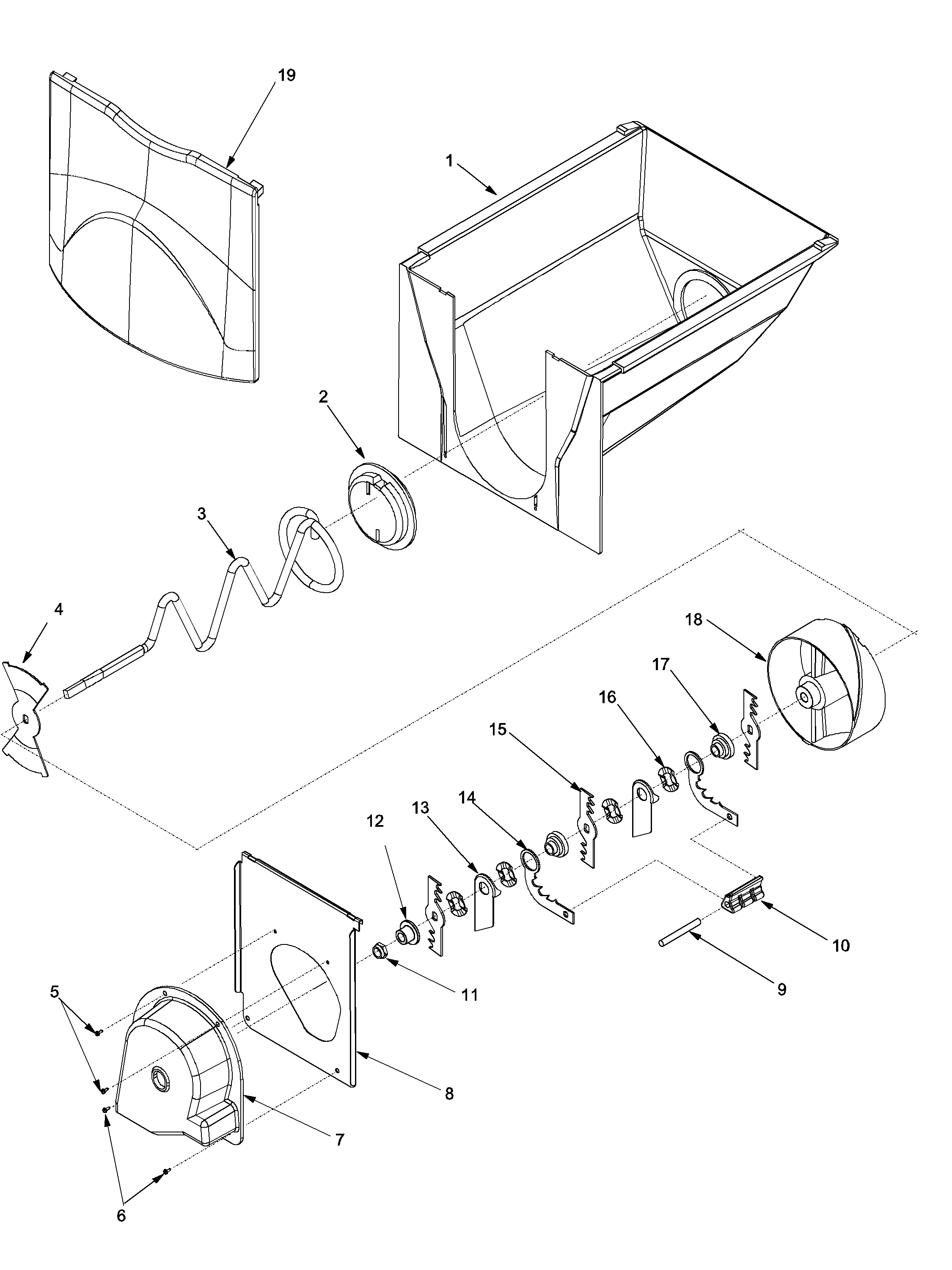 Jenn-Air JC2228HEHB-PJC2228HHB ice bucket assy diagram