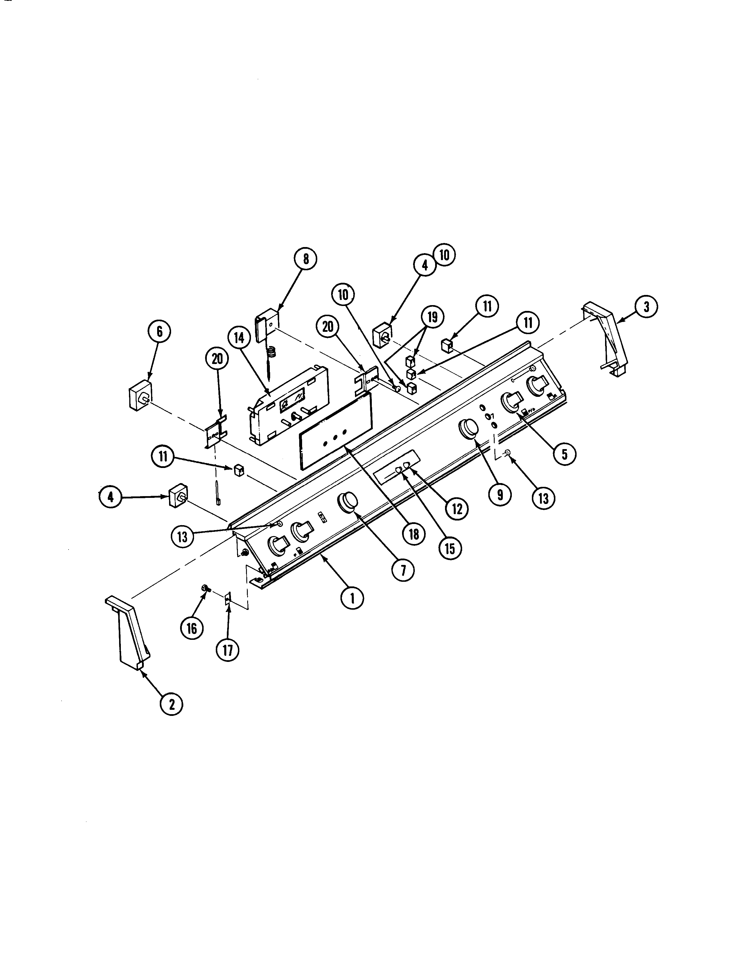 Jenn-Air S136B control panel diagram