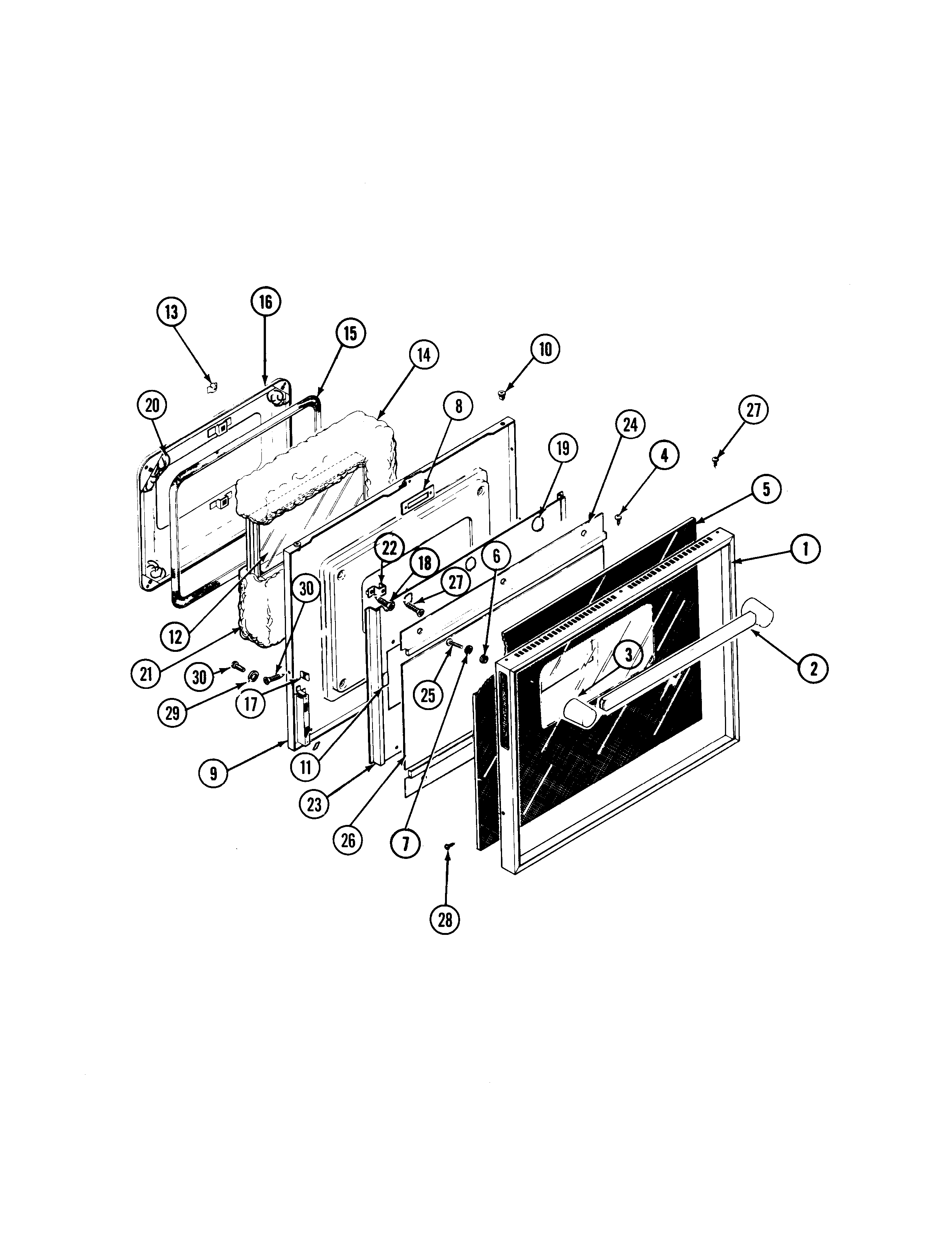 Jenn-Air S136B door diagram
