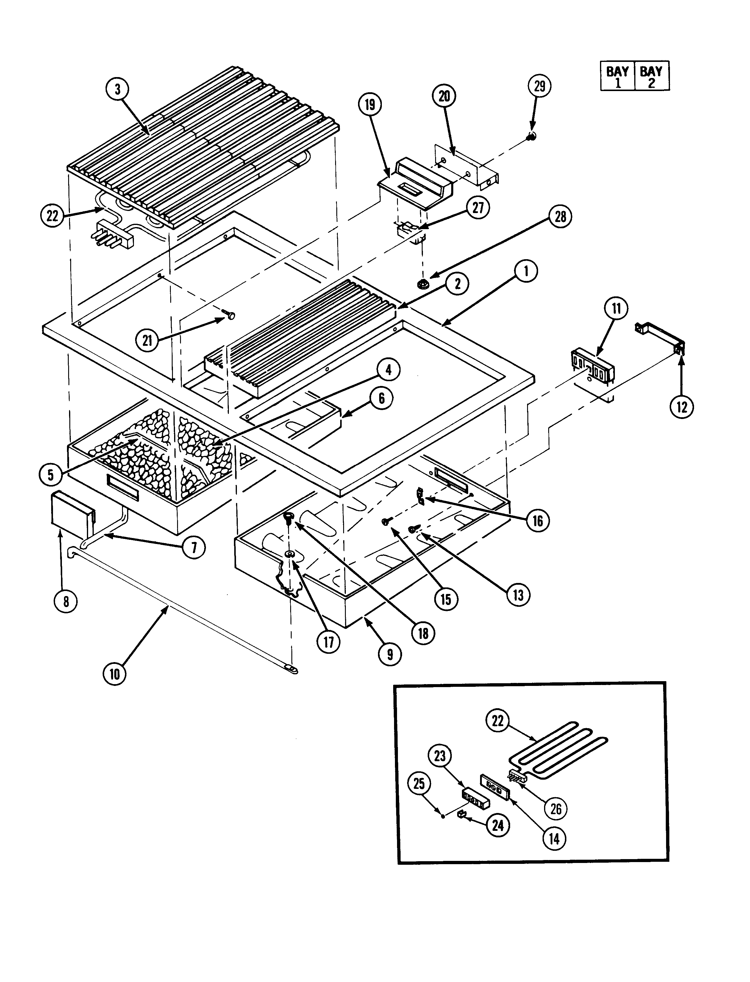 Jenn-Air S136B top assembly diagram