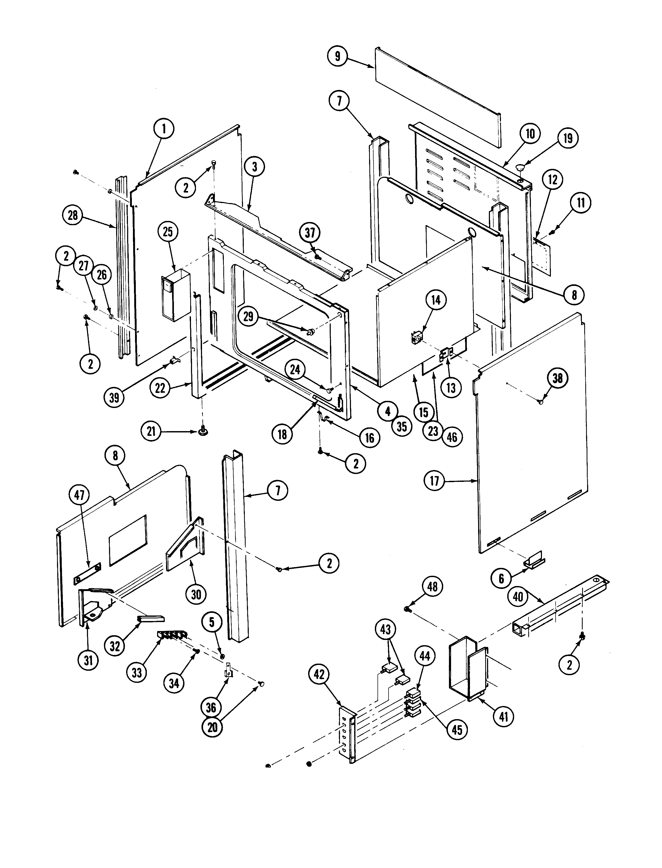 Jenn-Air S136B body diagram