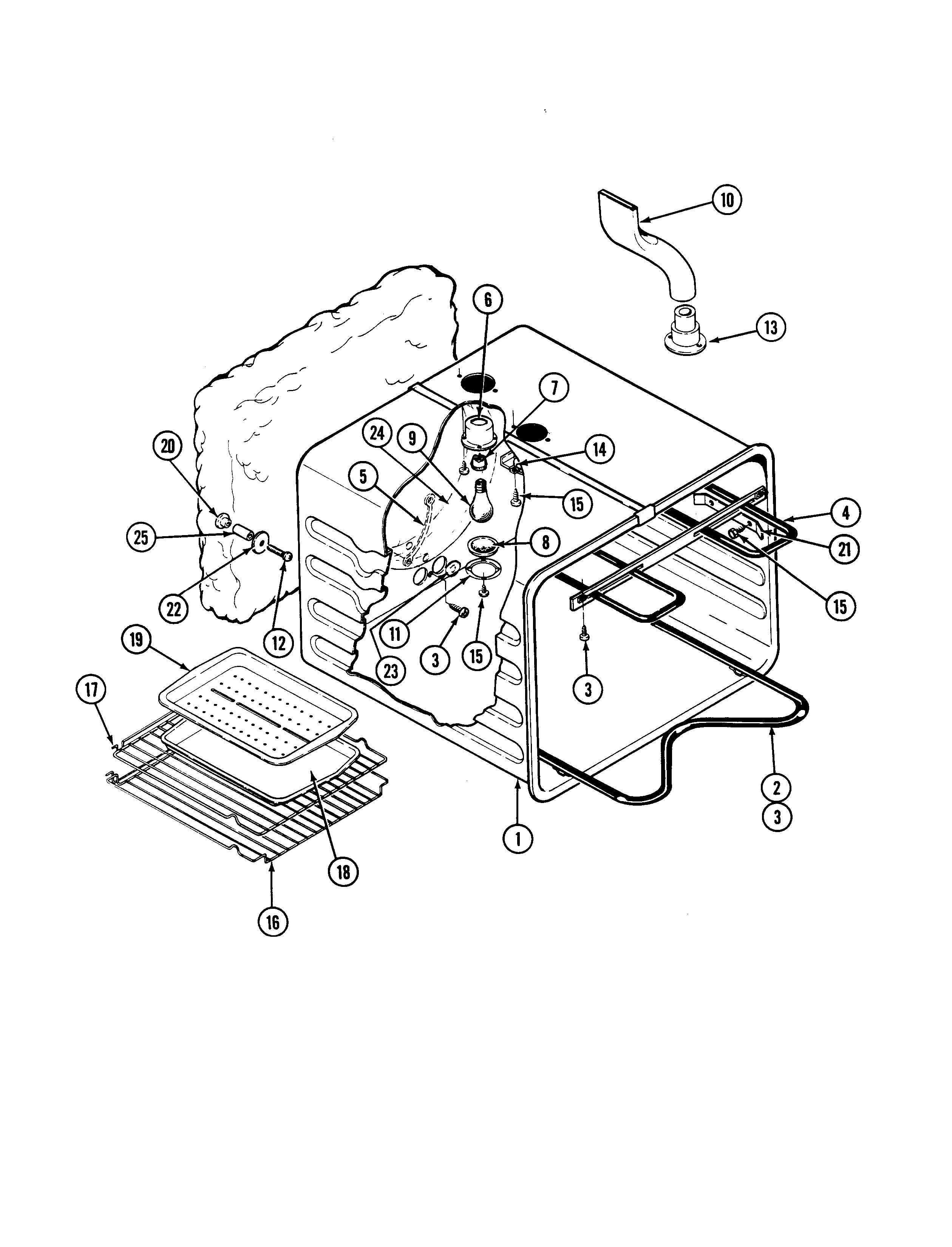 Jenn-Air S136B liner diagram