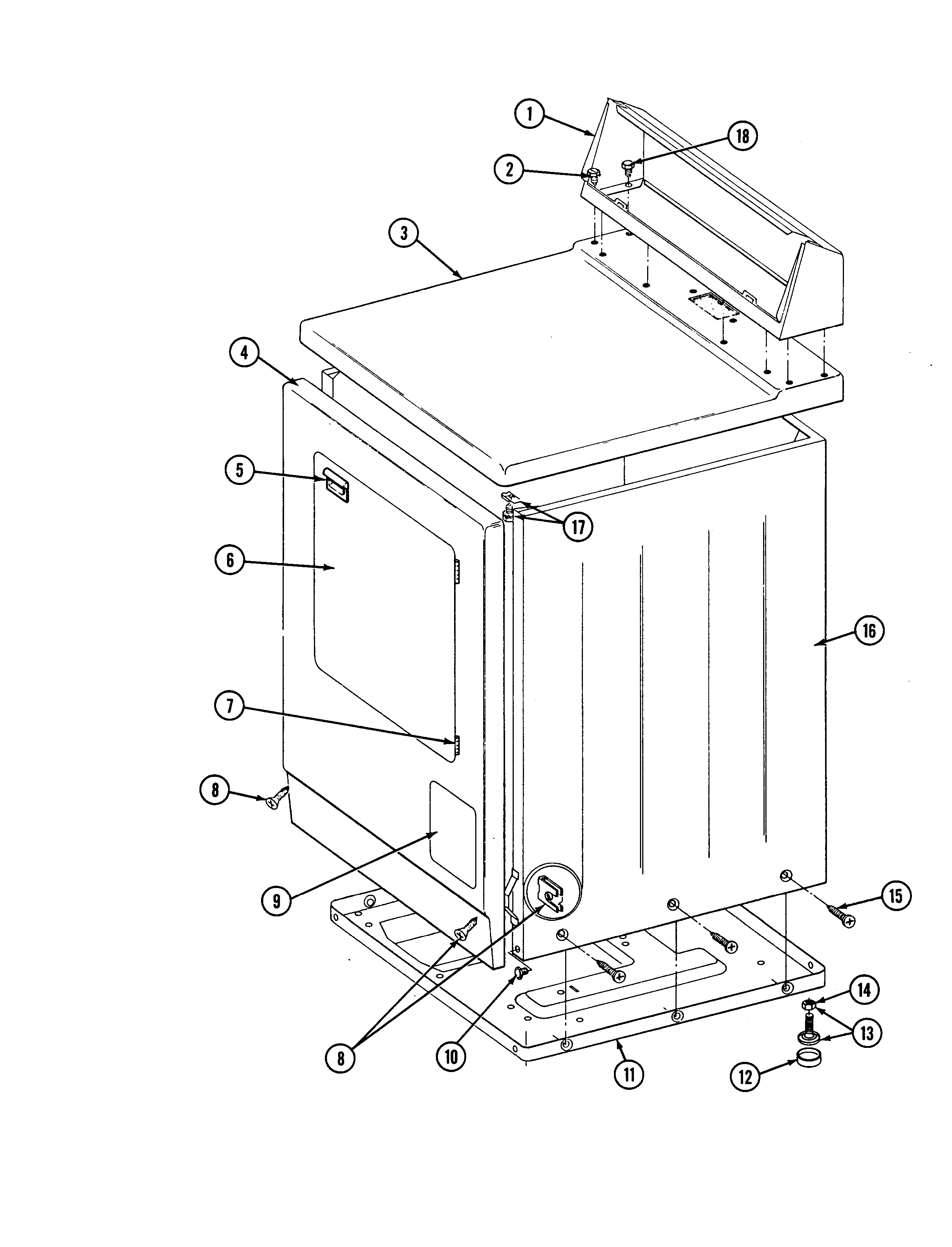 Maytag LDG7400AAL cabinet-front diagram