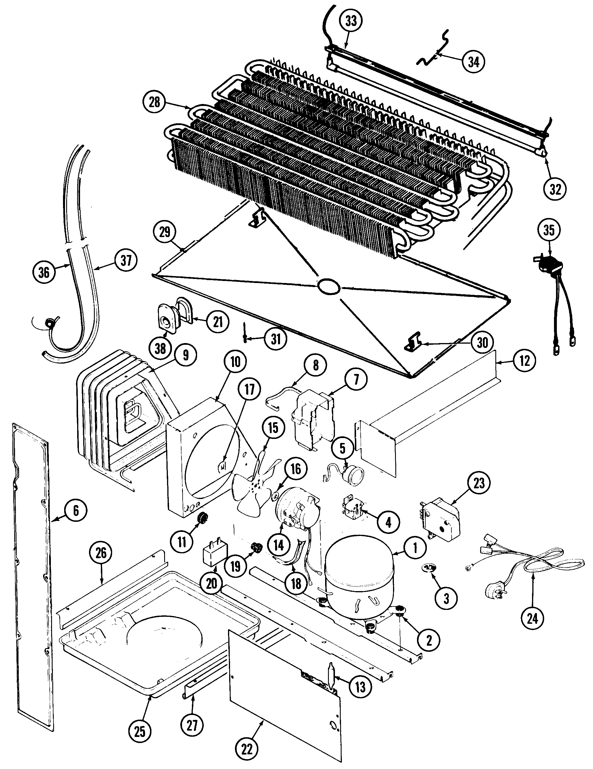 Maytag GT23A83A unit compartment & system diagram