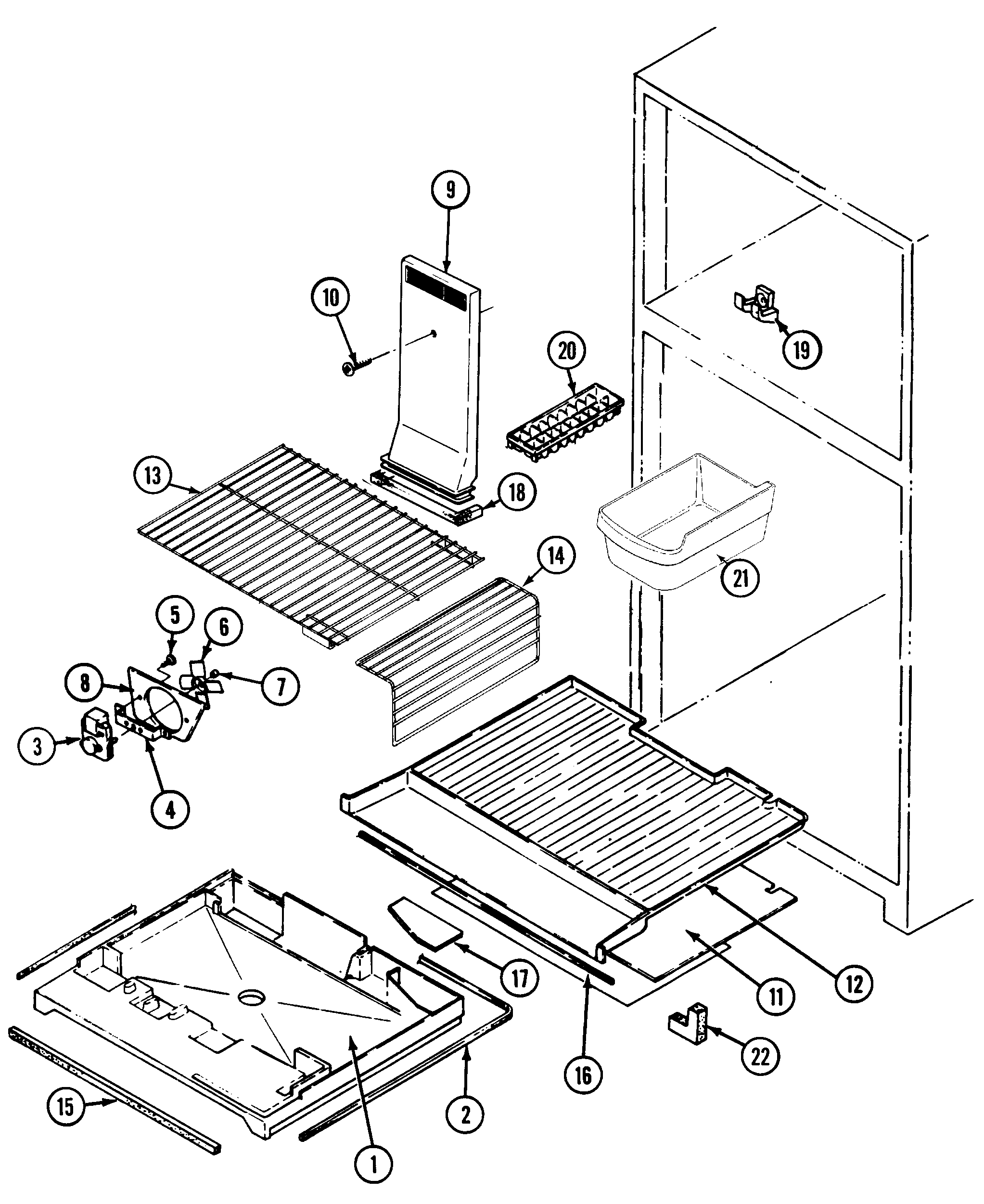 Maytag GT23A83A freezer compartment diagram