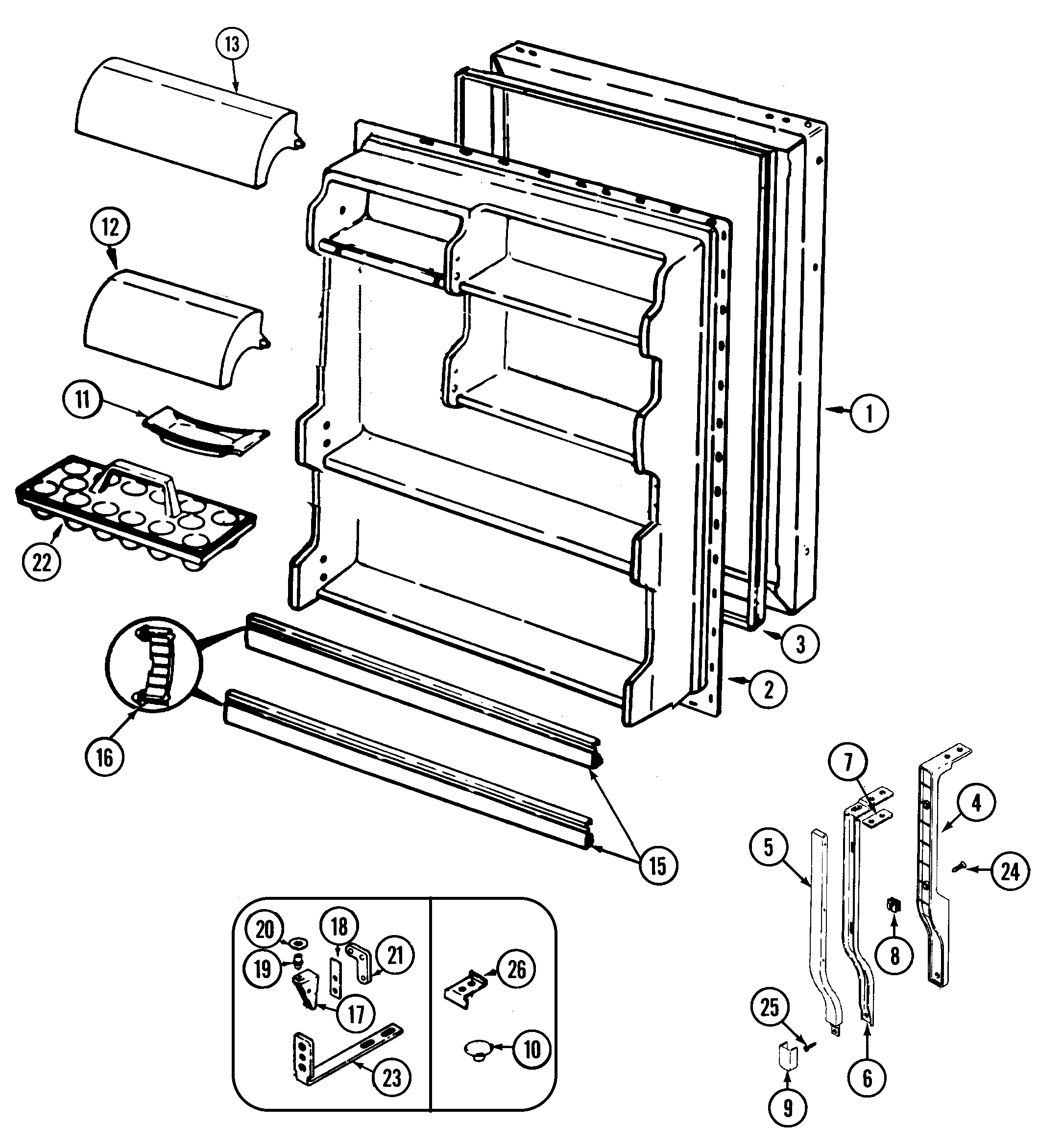 Maytag GT23A83A fresh food door diagram