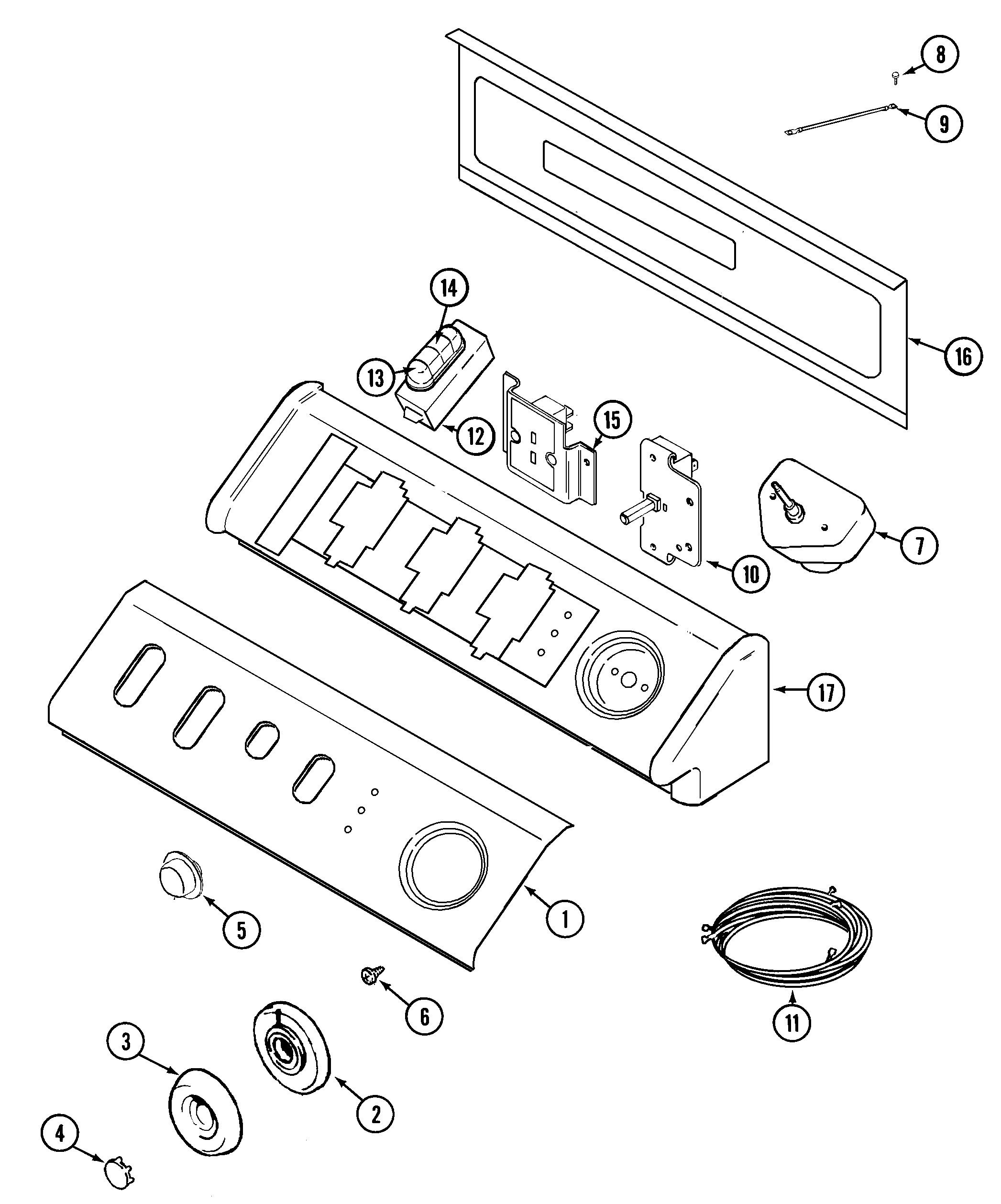 Maytag MDE9606AUW control panel diagram