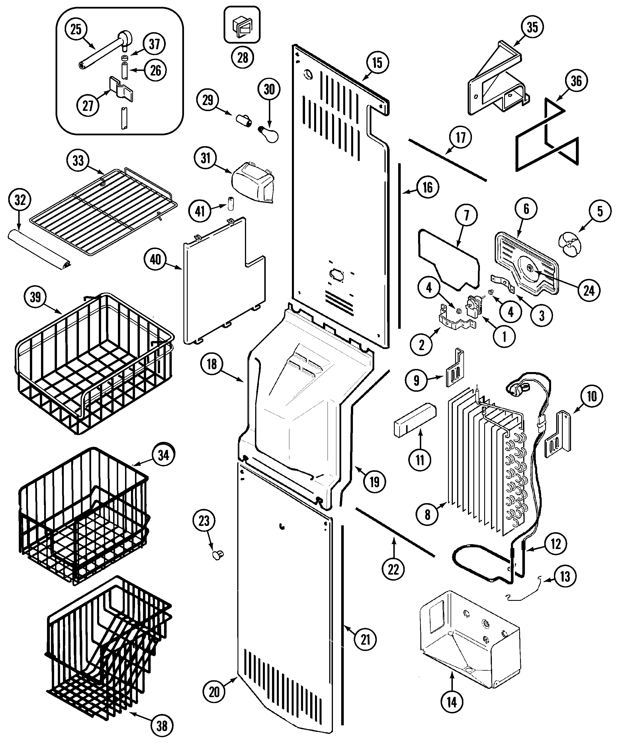 Maytag KG66U55 freezer compartment diagram