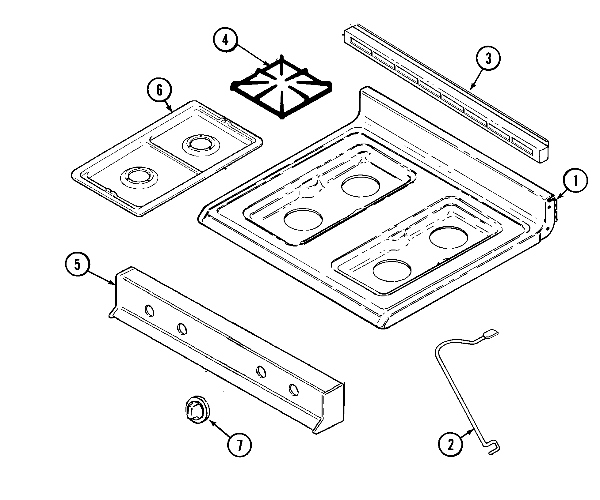 Magic Chef CGR3520BDH top assembly diagram