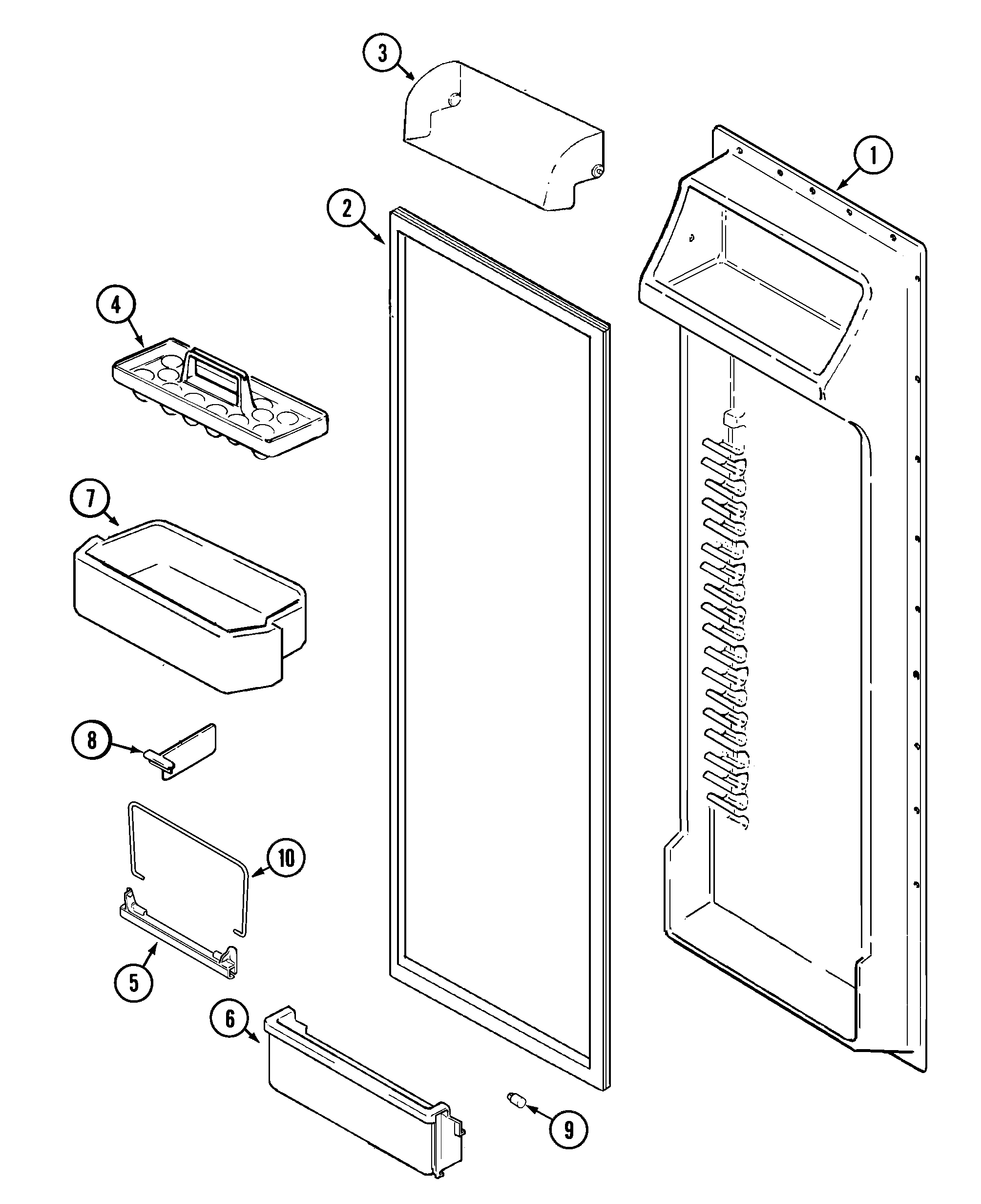 Maytag KGU6695 fresh food inner door diagram