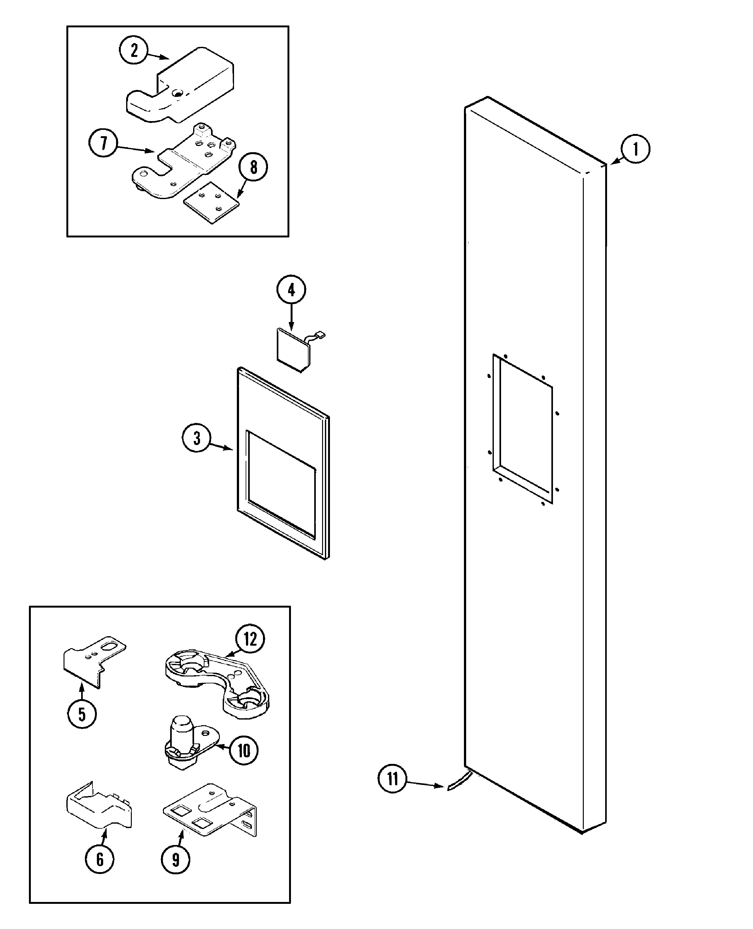 Maytag KG57U95SKD freezer outer door diagram