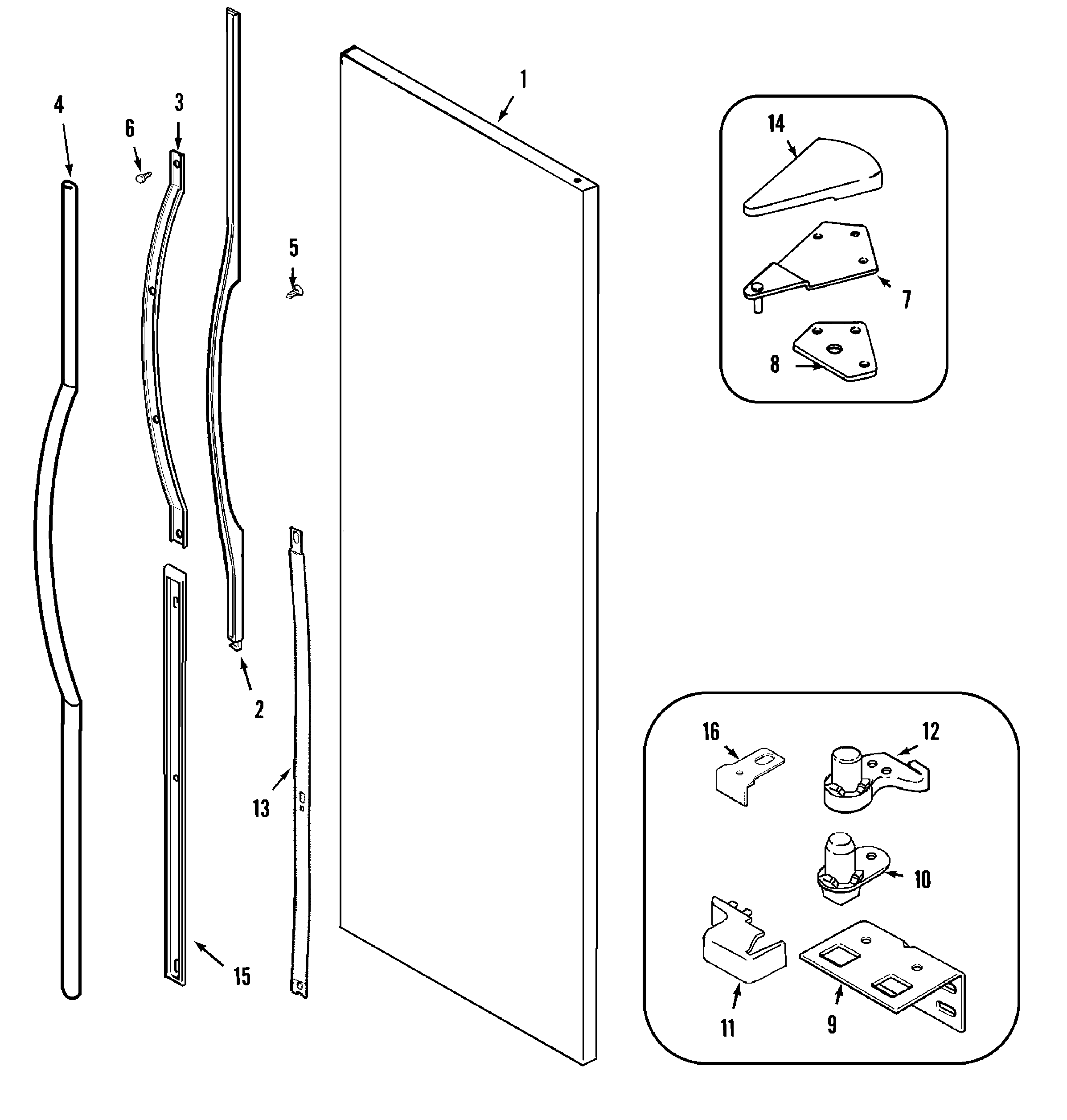 Maytag KGU66920 fresh food outer door diagram
