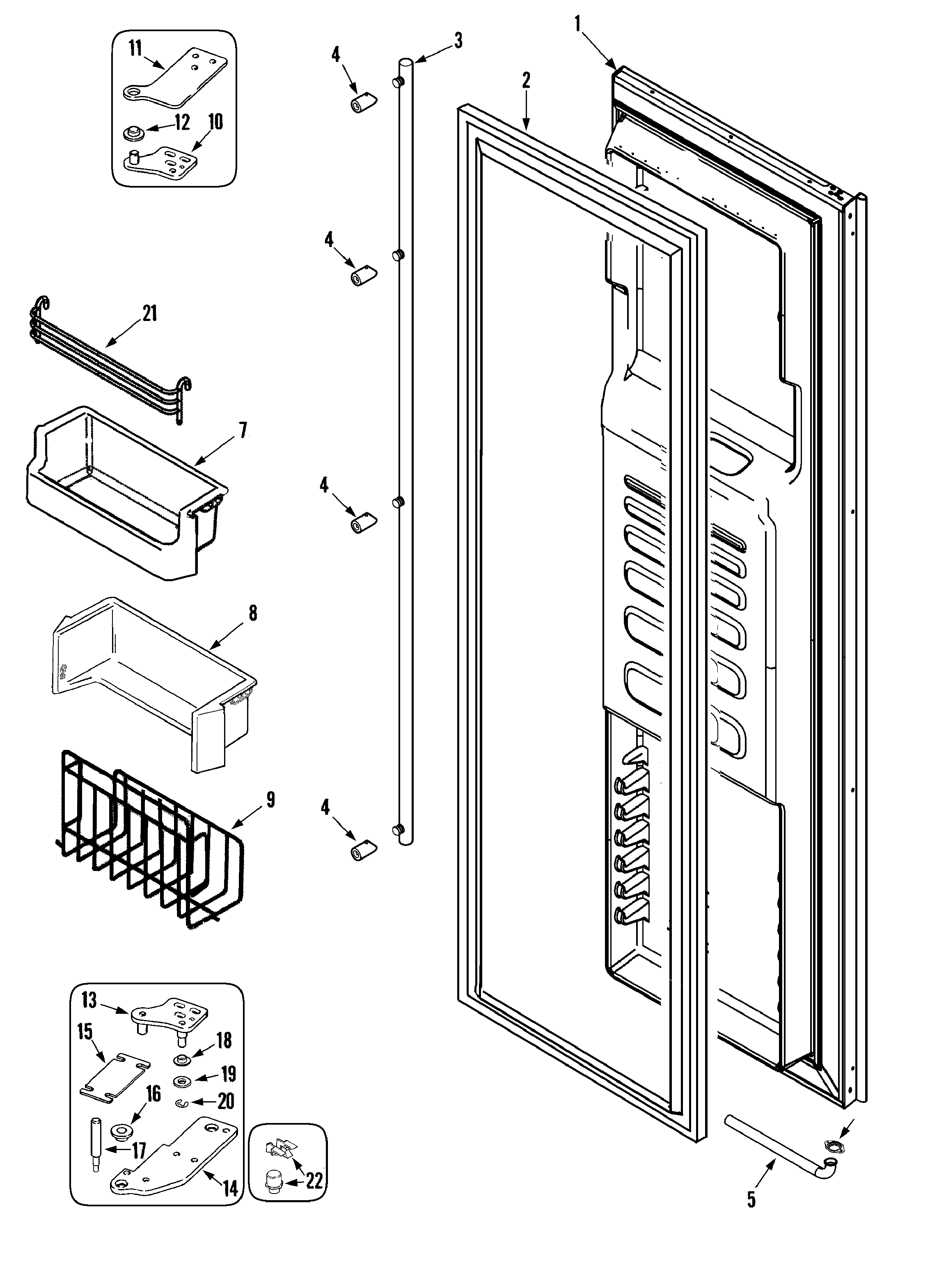 Jenn-Air JS829SEBGB freezer door diagram