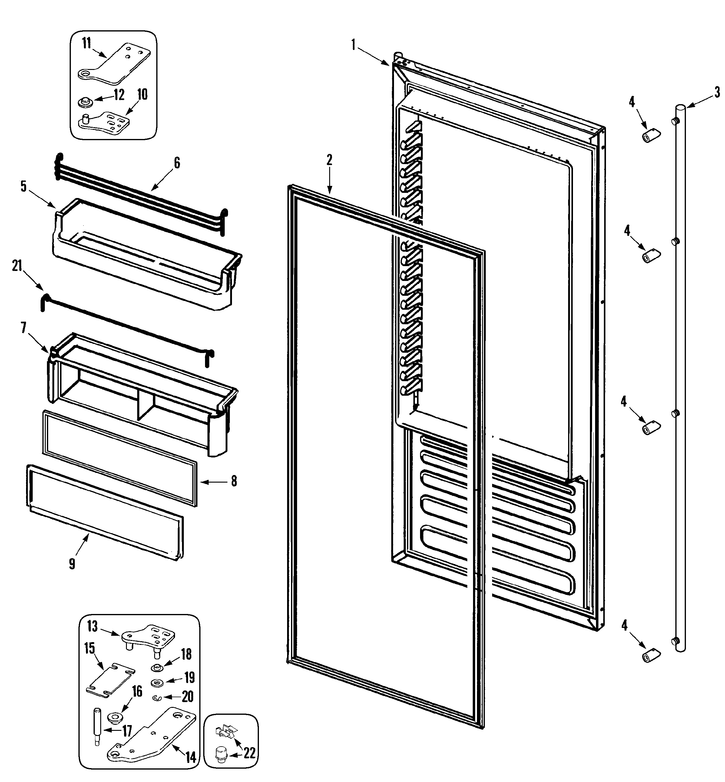 Maytag AS829SEXPB fresh food door diagram