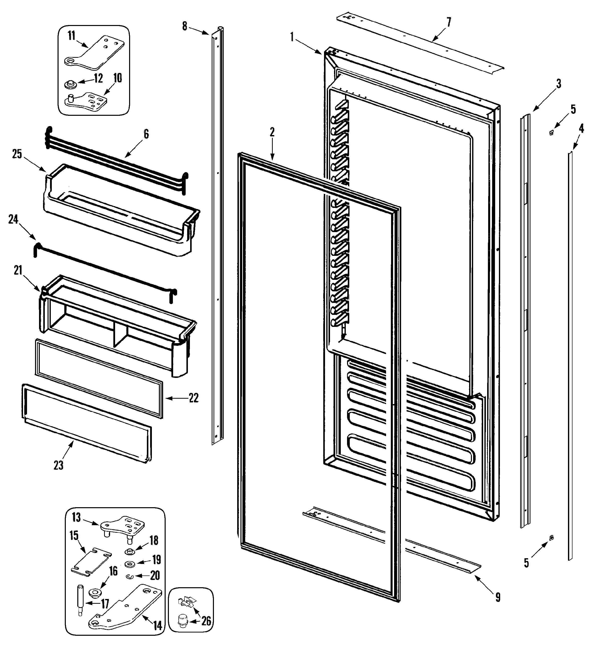 Maytag AS829CSBGB fresh food door diagram
