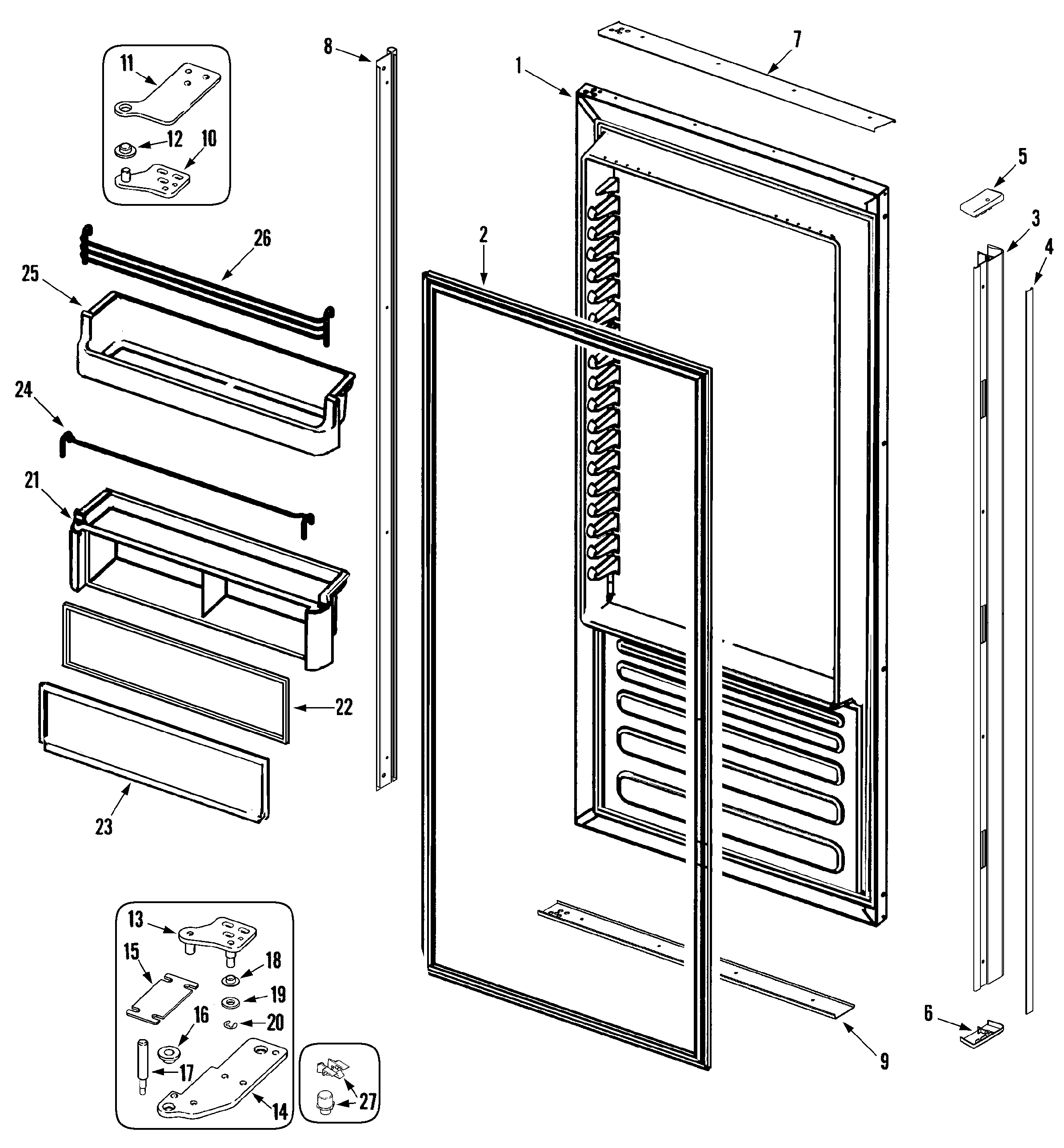 Jenn-Air JS229FSXPB fresh food door diagram