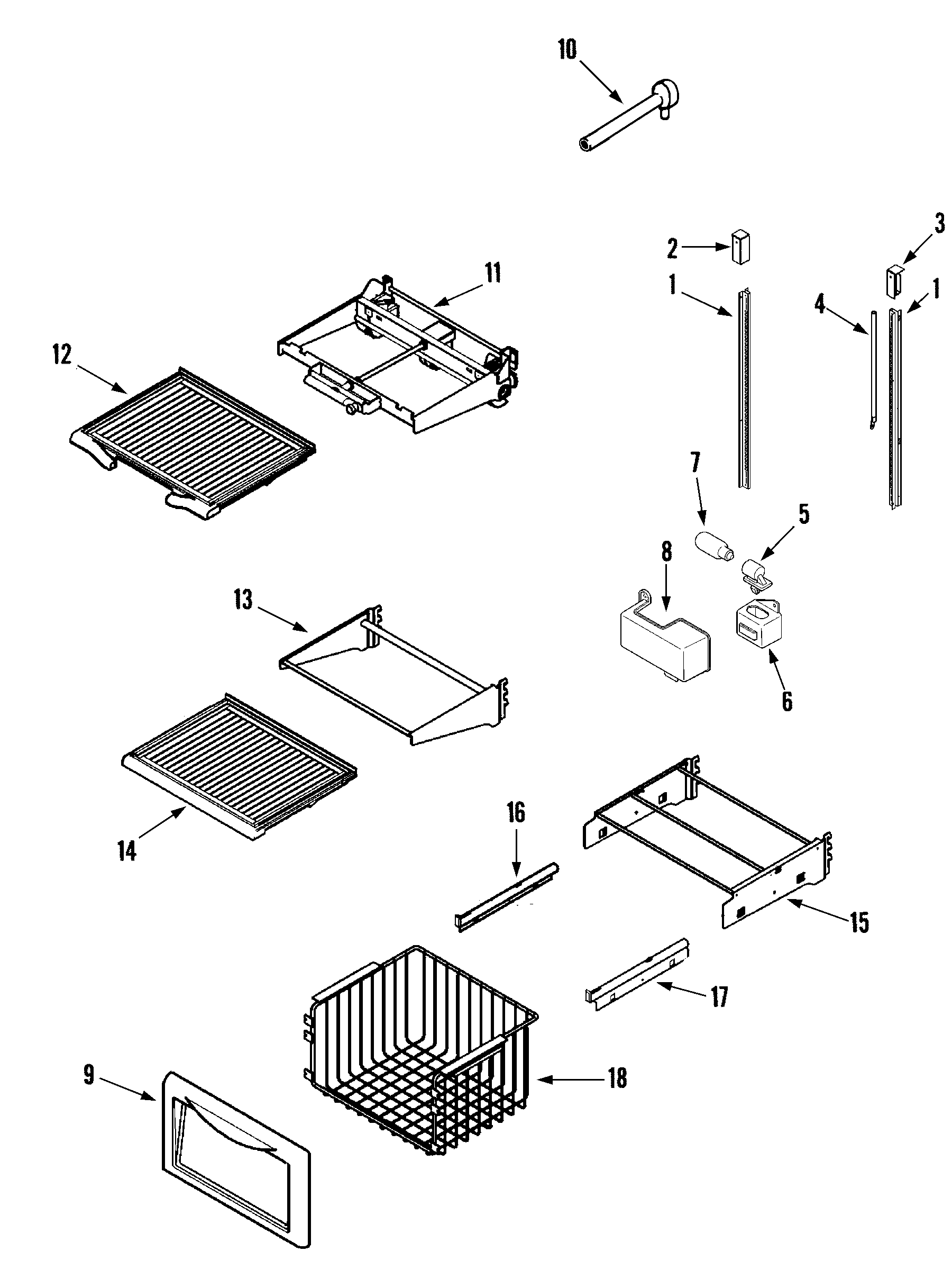 Maytag AS229CSBGB shelves & accessories (freezer) diagram