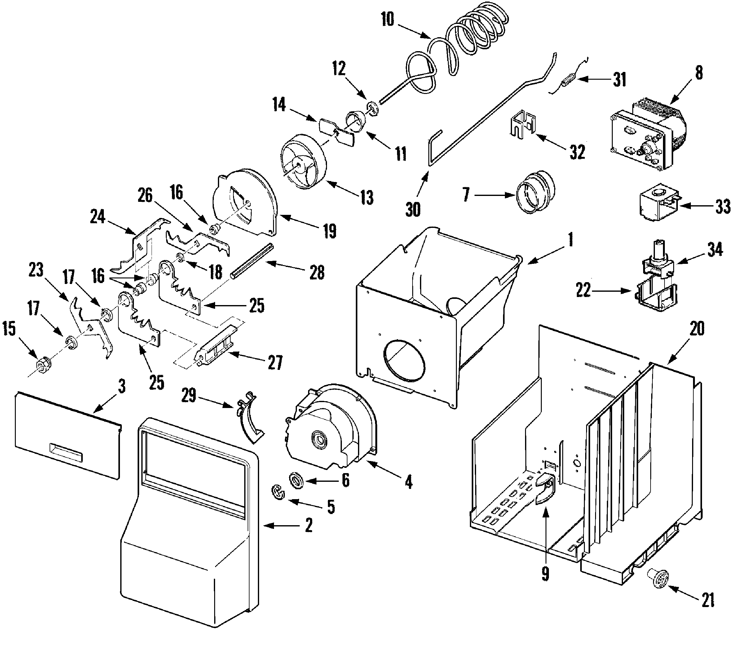 Maytag AS229CSBGB ice bin diagram
