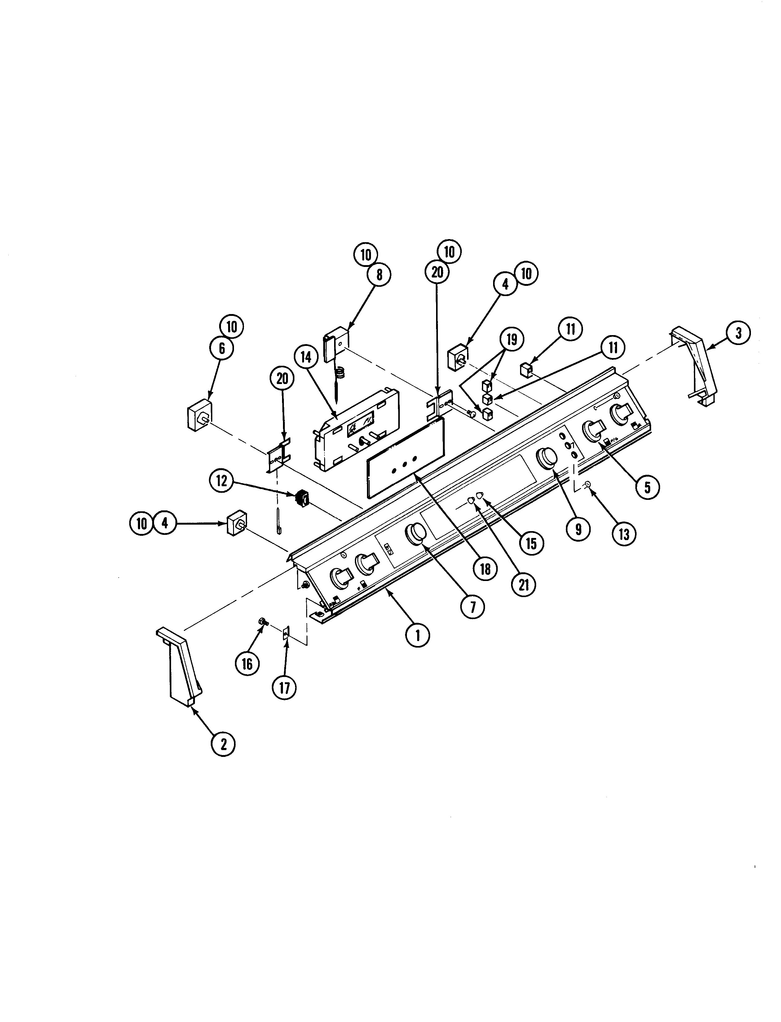 Jenn-Air S166W-C control panel diagram