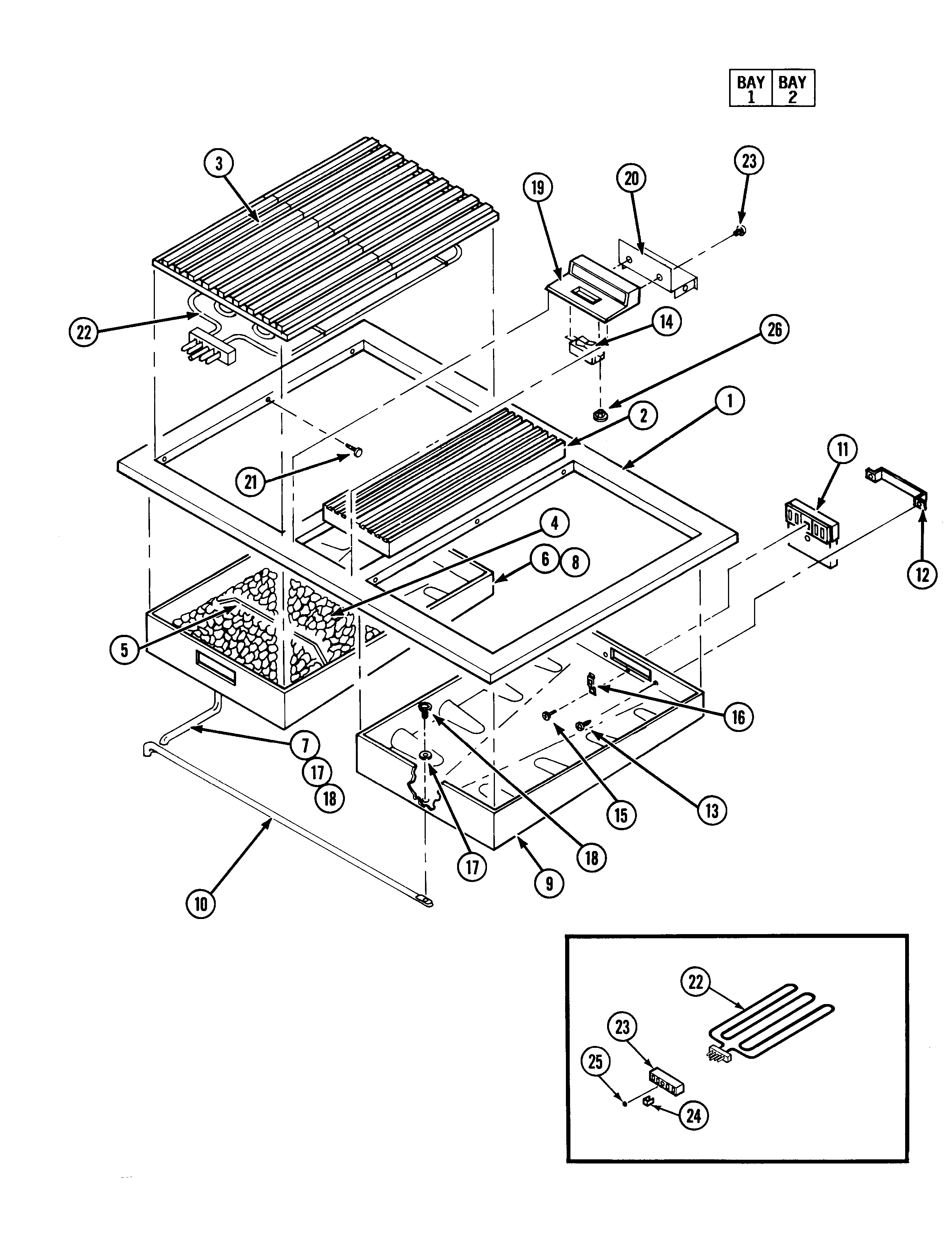 Jenn-Air S166W-C top diagram