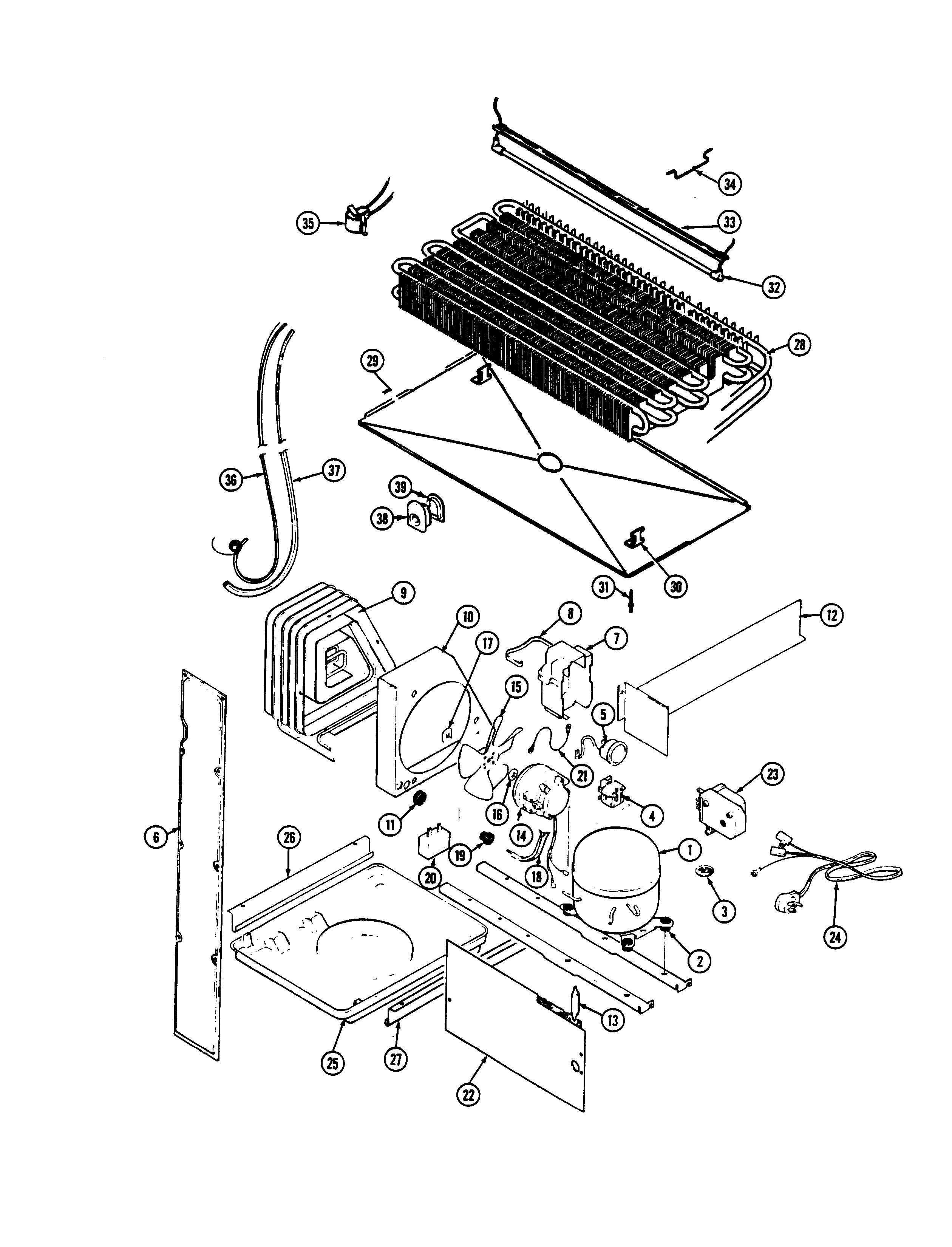 Crosley CT15X4A-DC16A unit compartment & system diagram