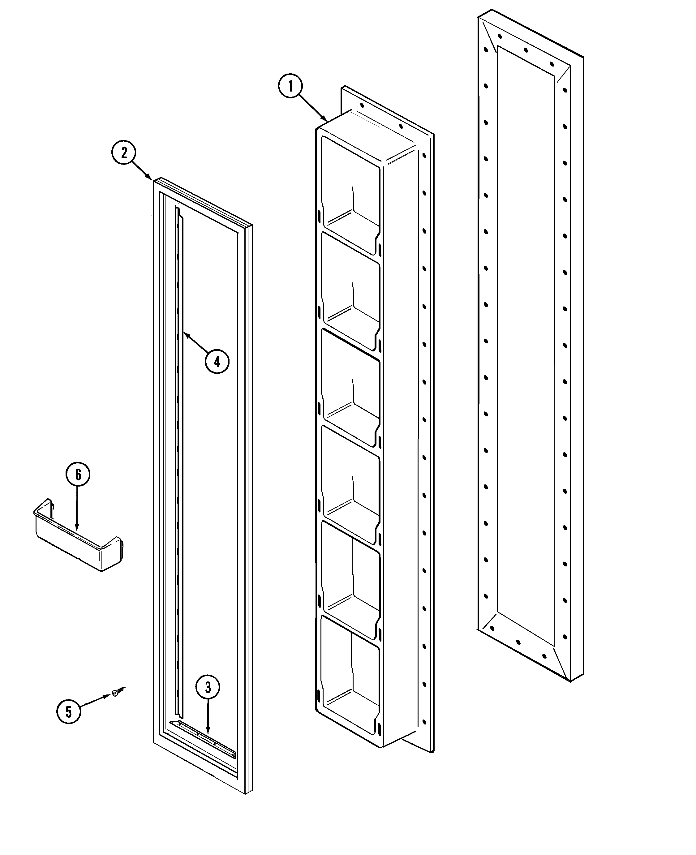 Maytag RSD2400DAM freezer door (inner) diagram