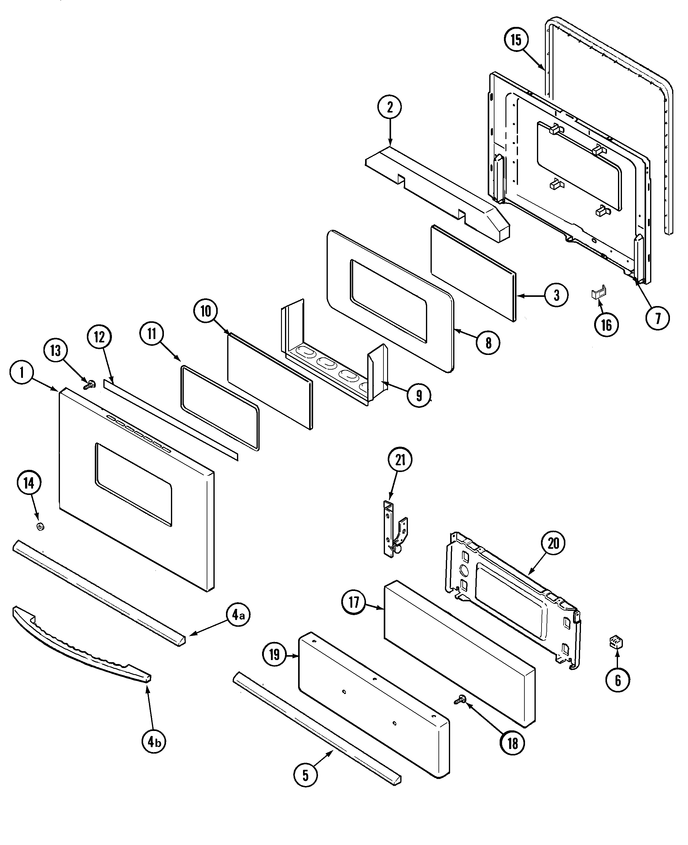 Maytag MGR4410BDA door/drawer diagram