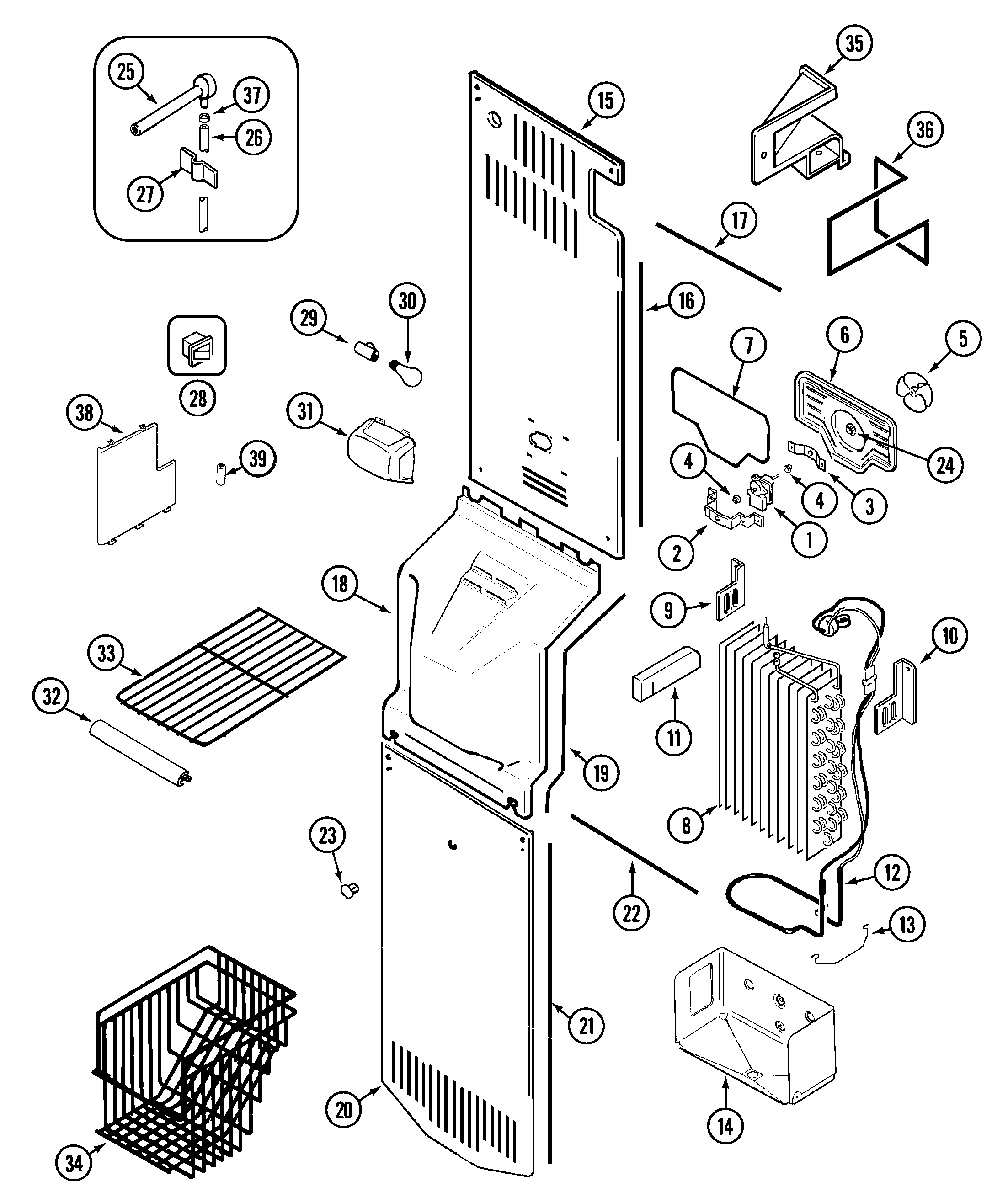 Maytag GC2227SDFW freezer compartment diagram