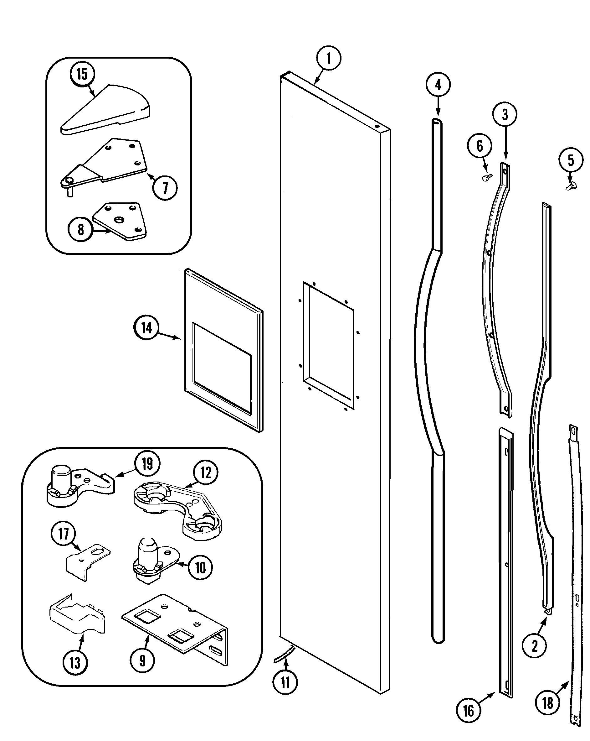 Maytag GC2227SDFW freezer outer door diagram