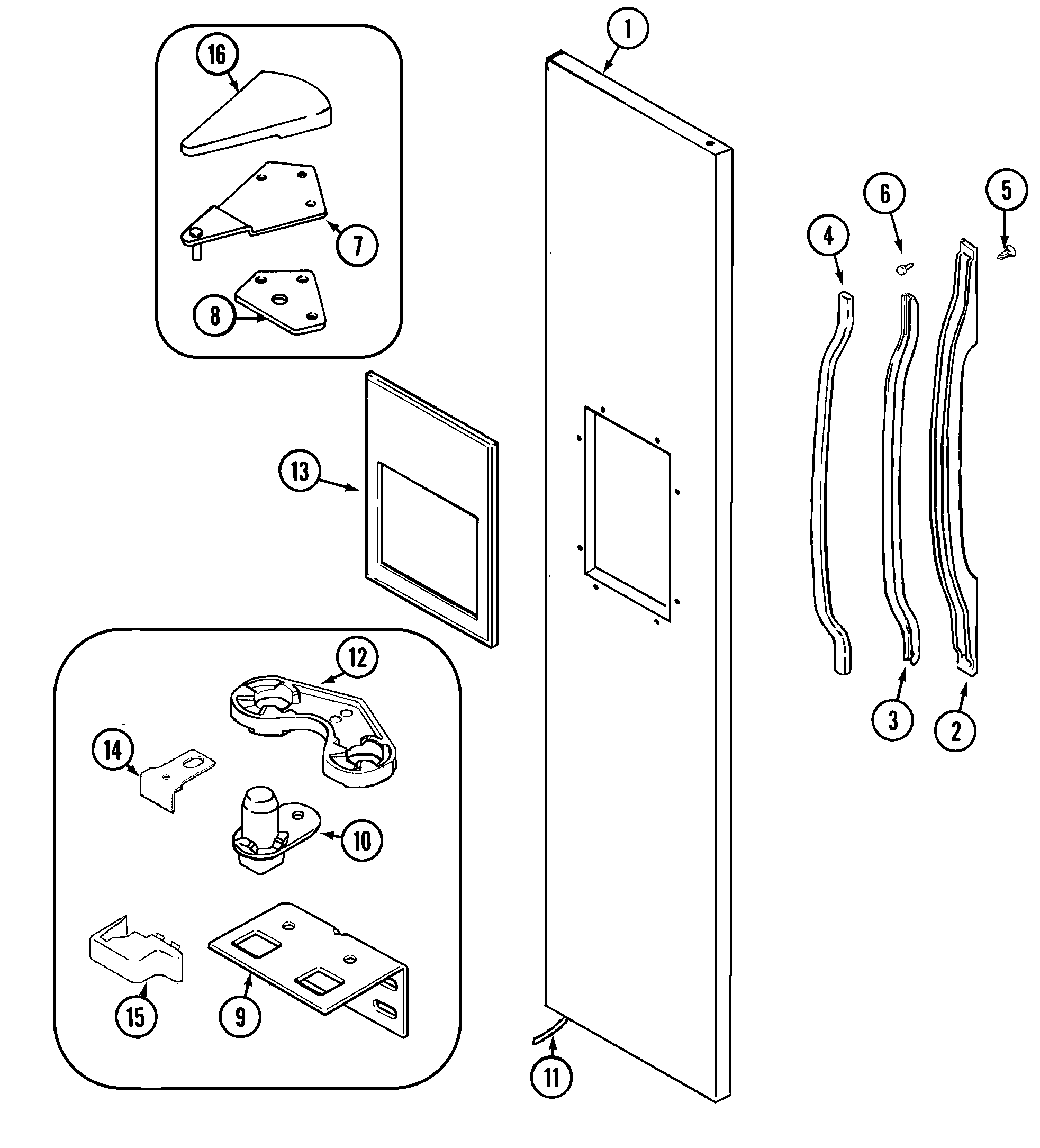 Maytag GS2123SDFW freezer outer door diagram