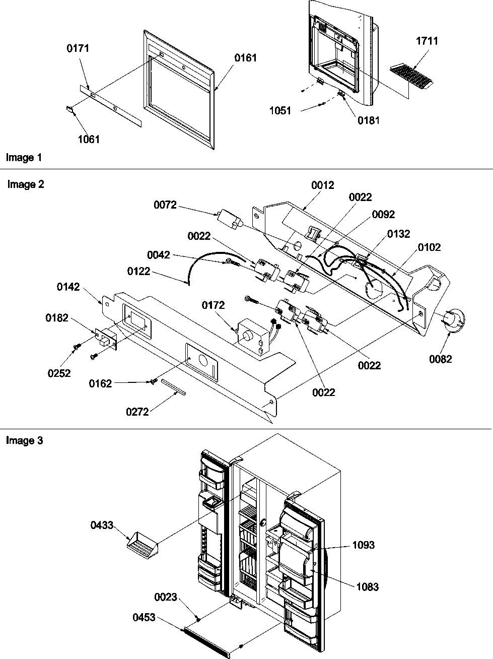 Amana SBDE21VPSE-P1317202WE facade dispenser cover, elec brkt assy. diagram