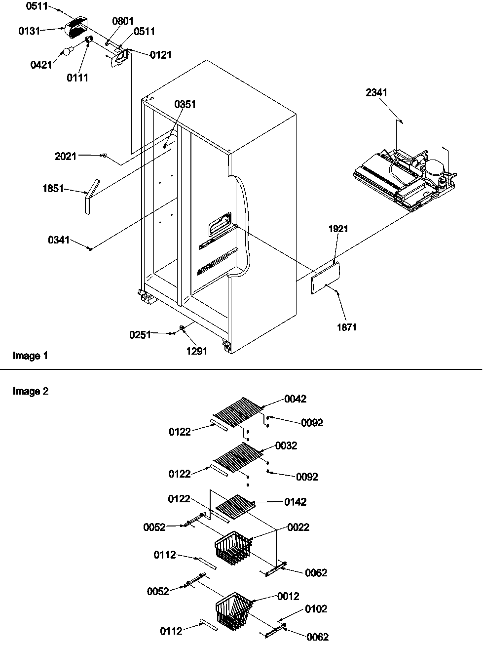 Amana SBDE21VPSE-P1317202WE freezer shelves and lights diagram