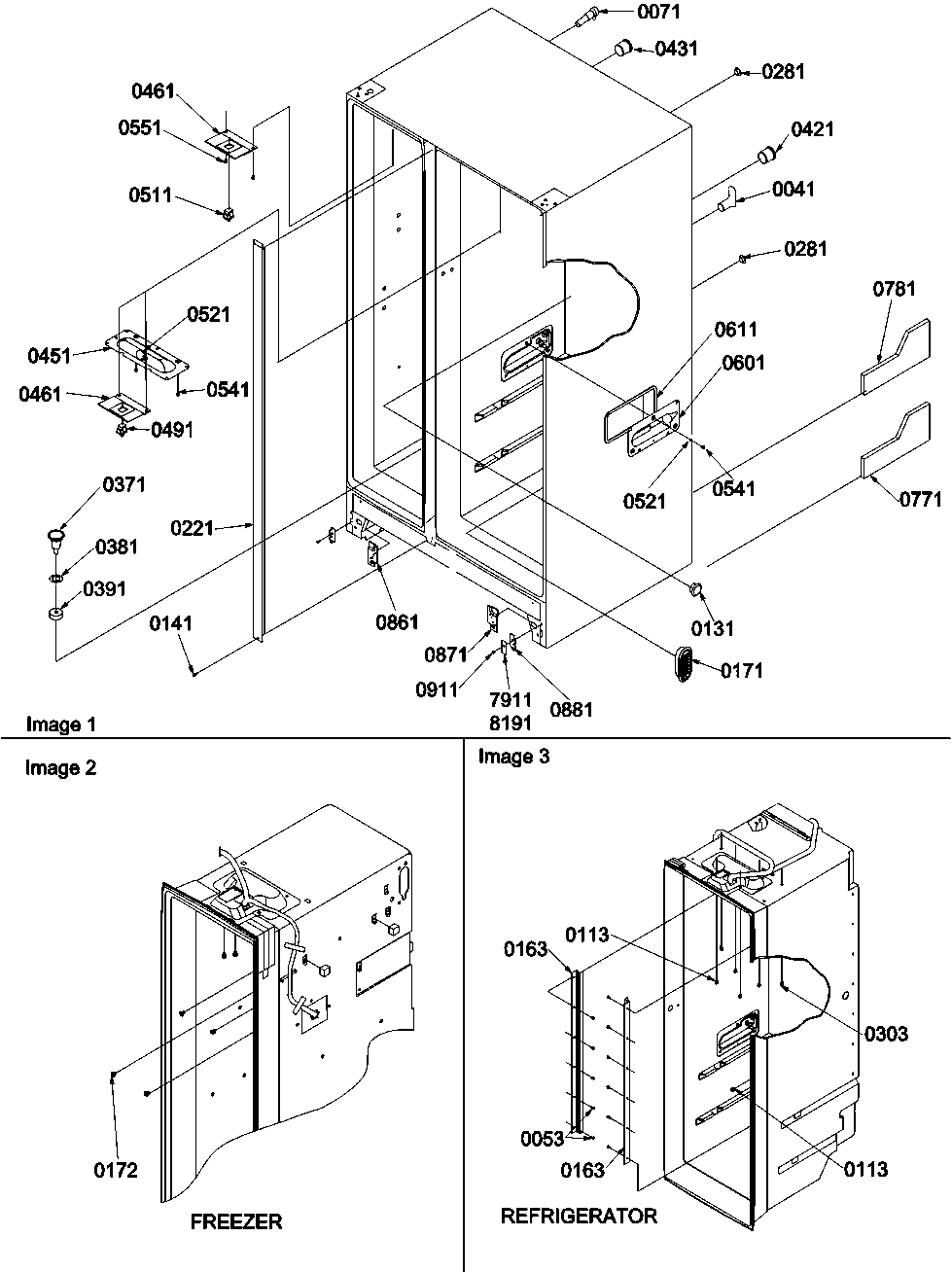 Amana SBDE21VPSE-P1317202WE cabinet, light switches & bottom hinge diagram