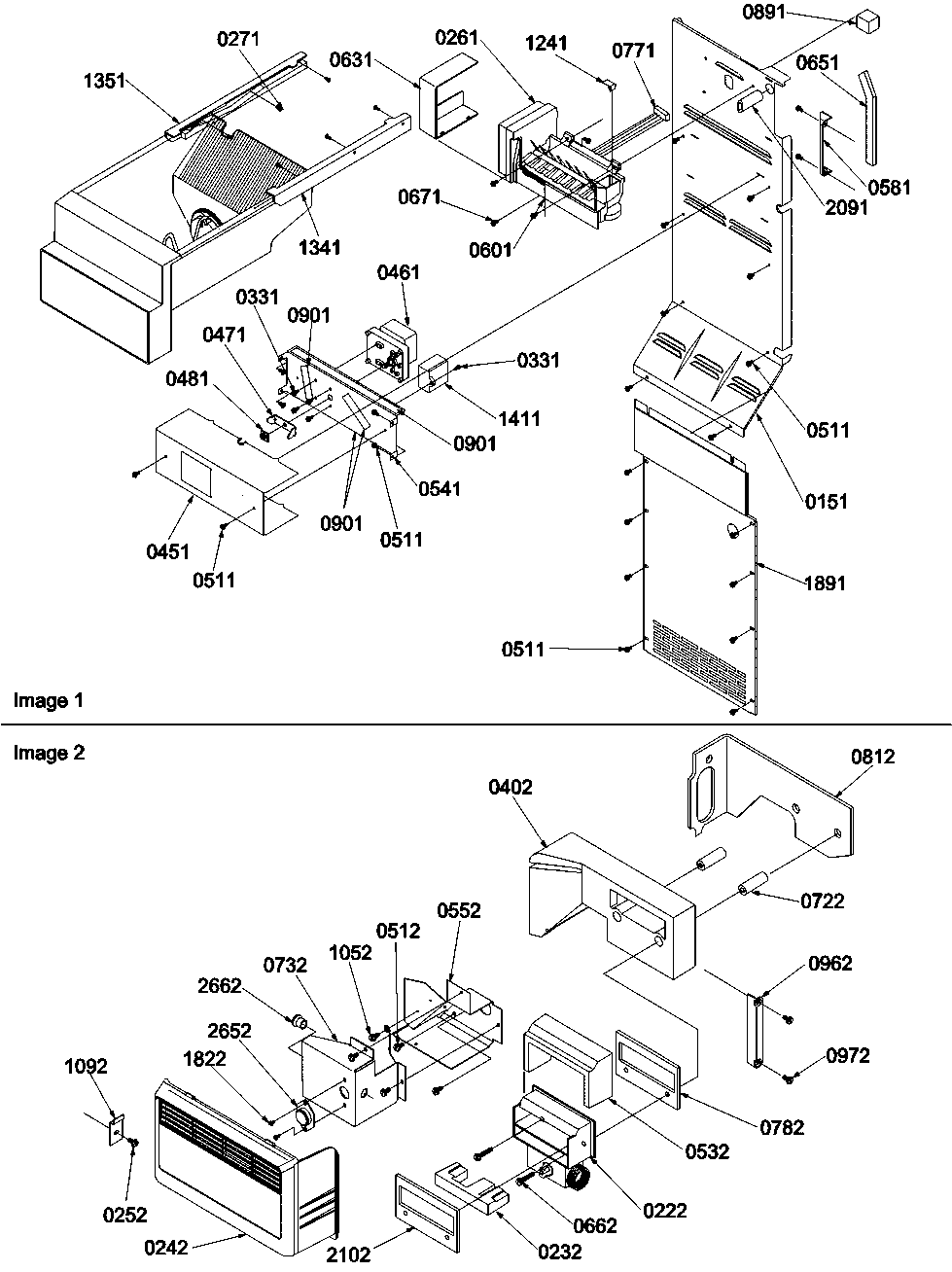 Amana SBDE21VPSE-P1317202WE ice maker/control assy. diagram