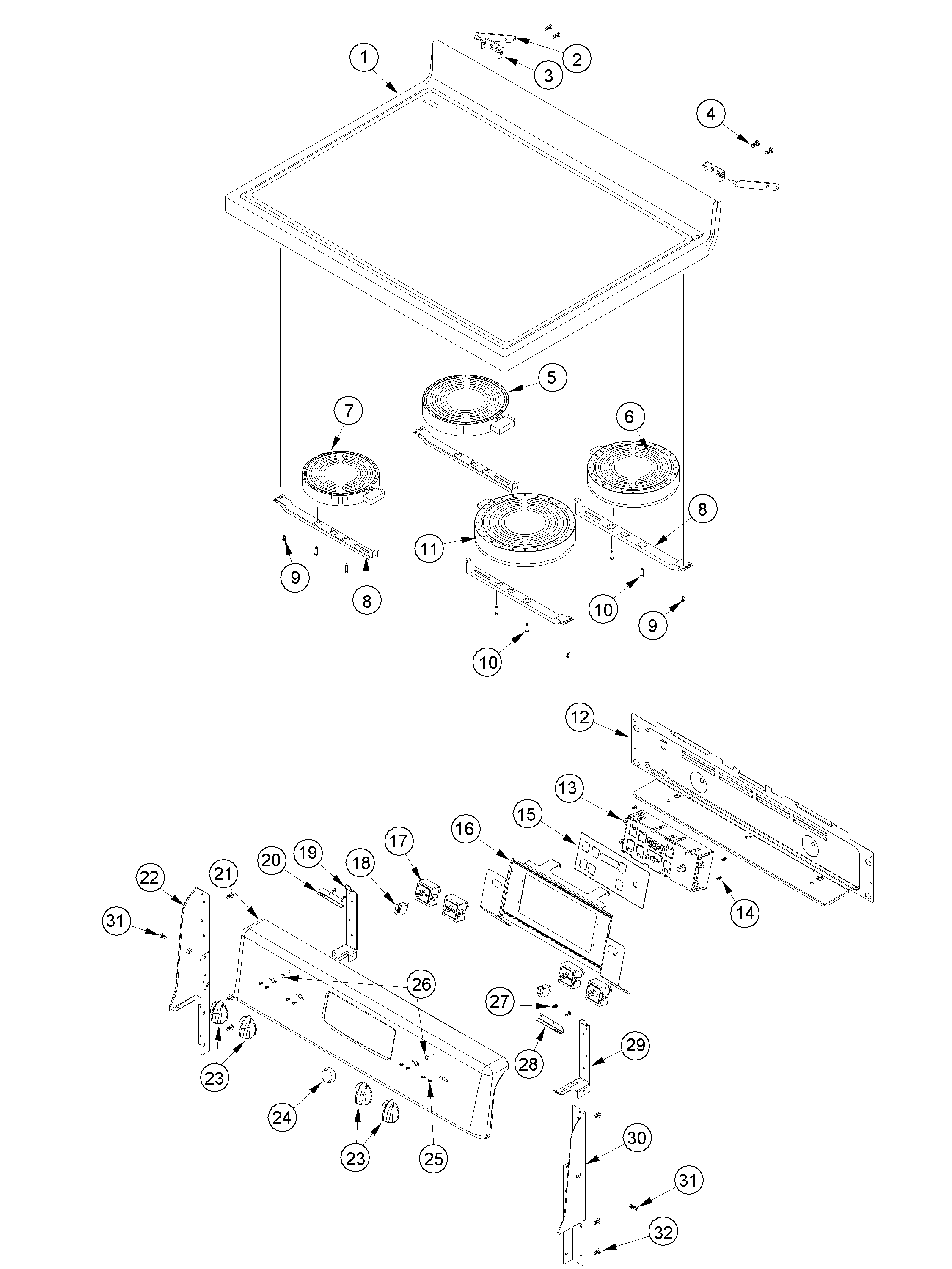 Amana ACF4215AB-PACF4215AB0 main top and backguard diagram
