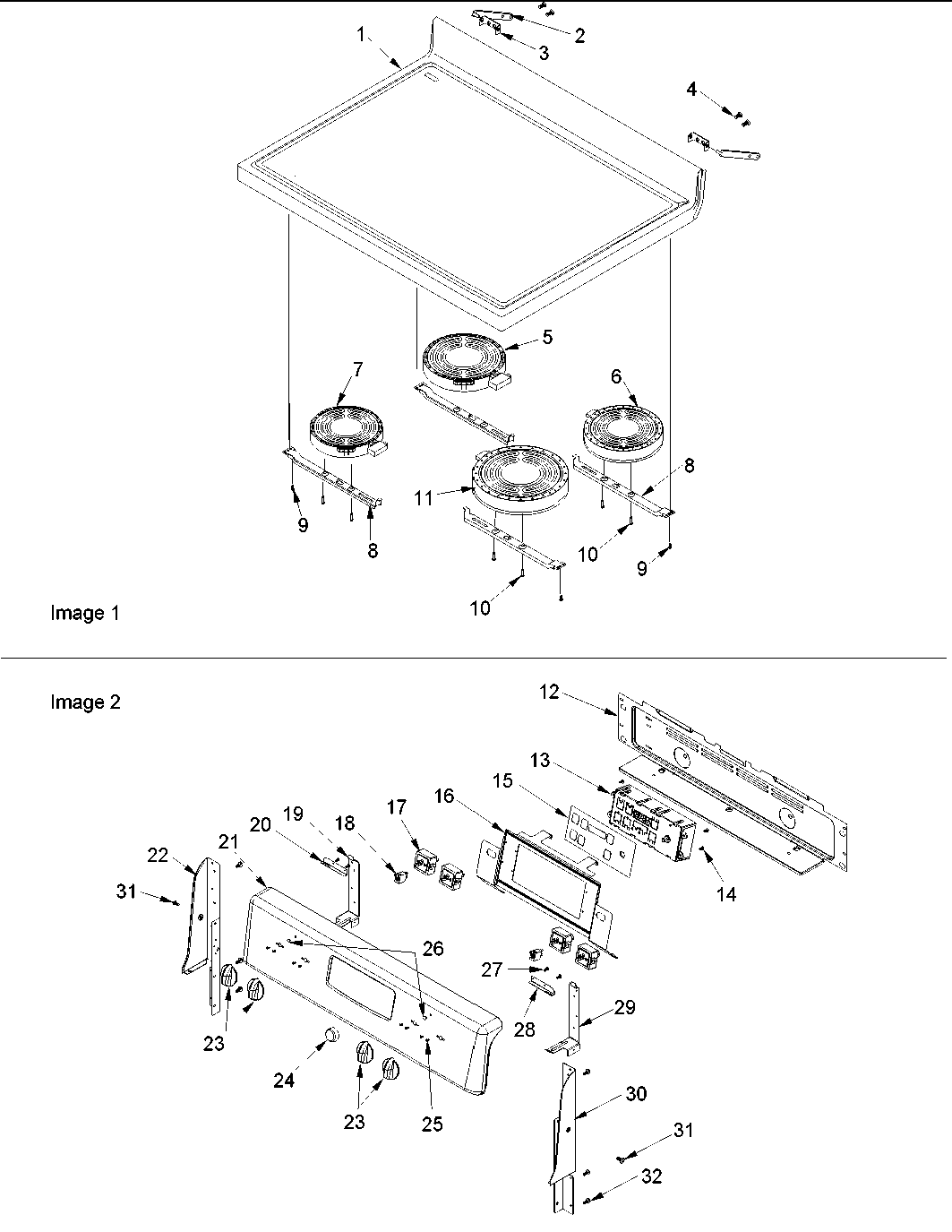 Amana ACF4215AC-PACF4215AC0 main top and backguard diagram