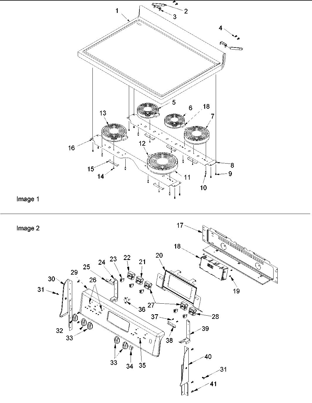 Amana ACF4255AC-PACF4255AC0 main top and backguard diagram