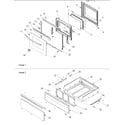 Amana ACF422GAB-PACF422GAB0 oven door and storage drawer diagram