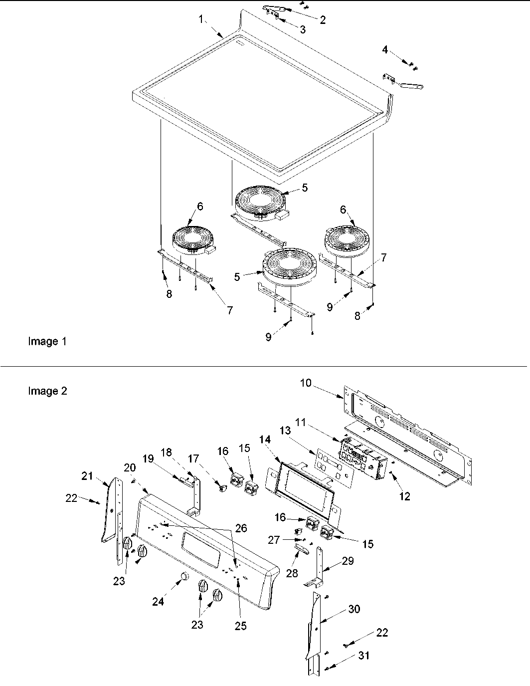 Amana DCF4205AC-PDCF4205AC0 main top and backguard diagram