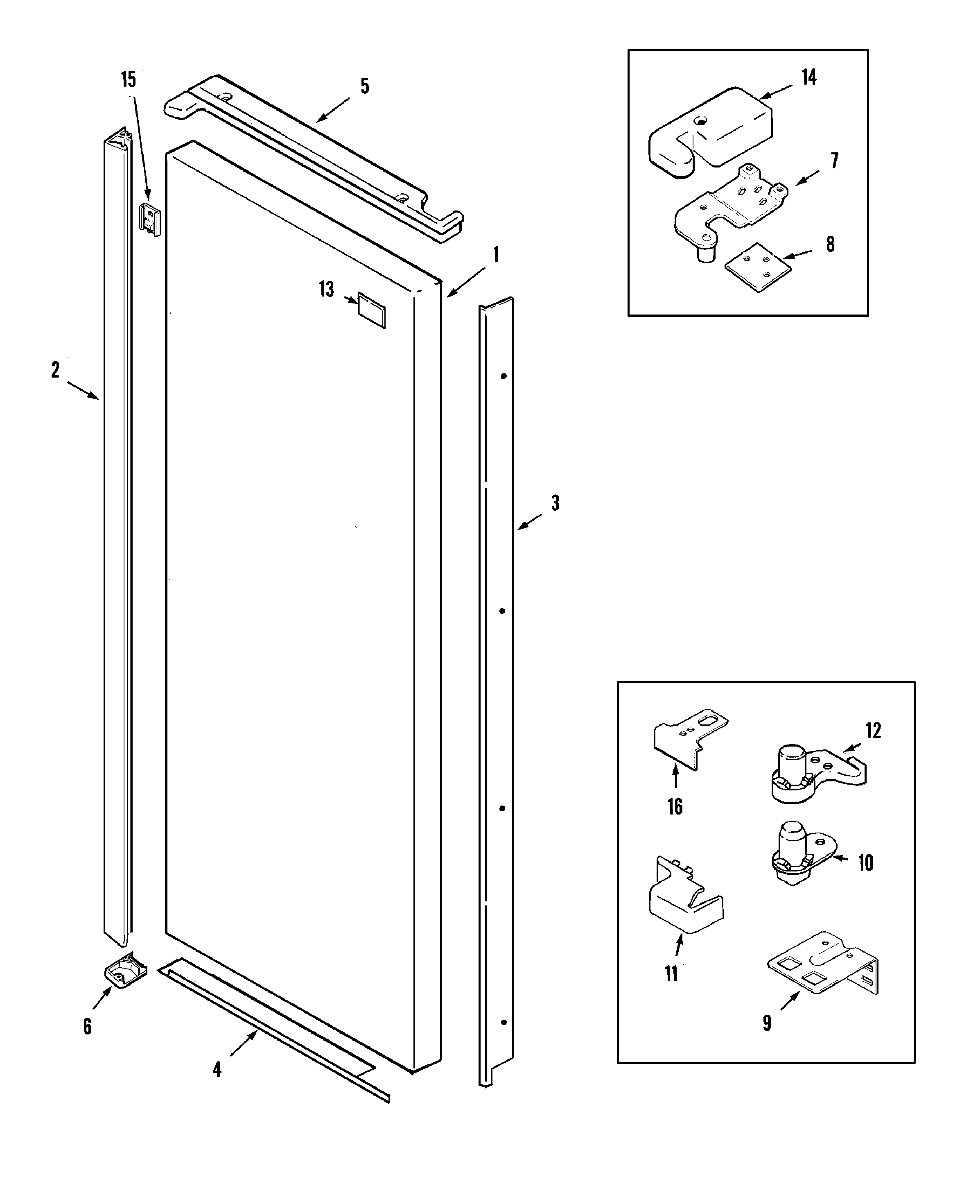 Maytag GC2228GEH3 fresh food outer door (gc2228geh3/5/9) diagram