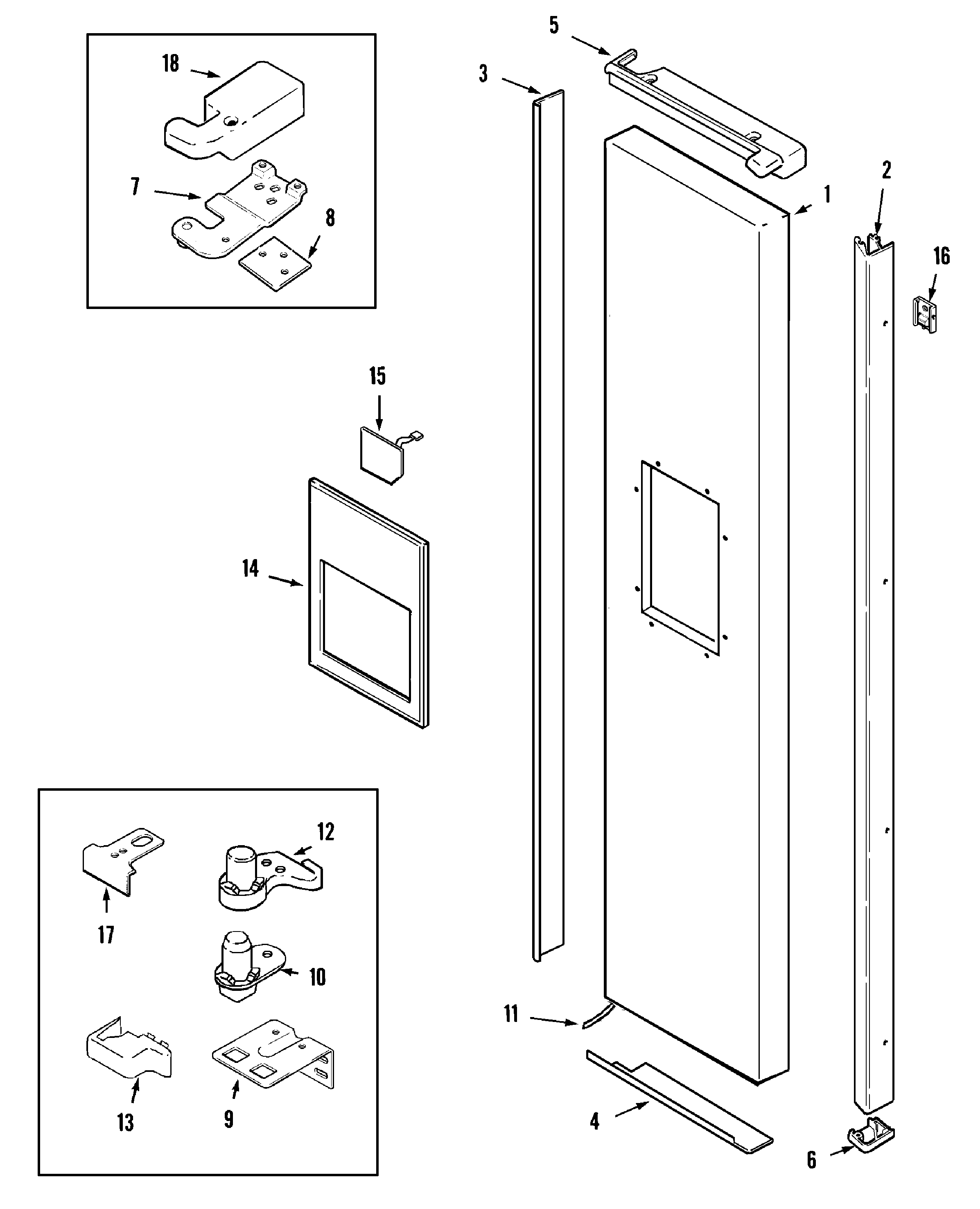 Maytag GC2228GEH3 freezer outer door (gc2228geh3/5/9) diagram
